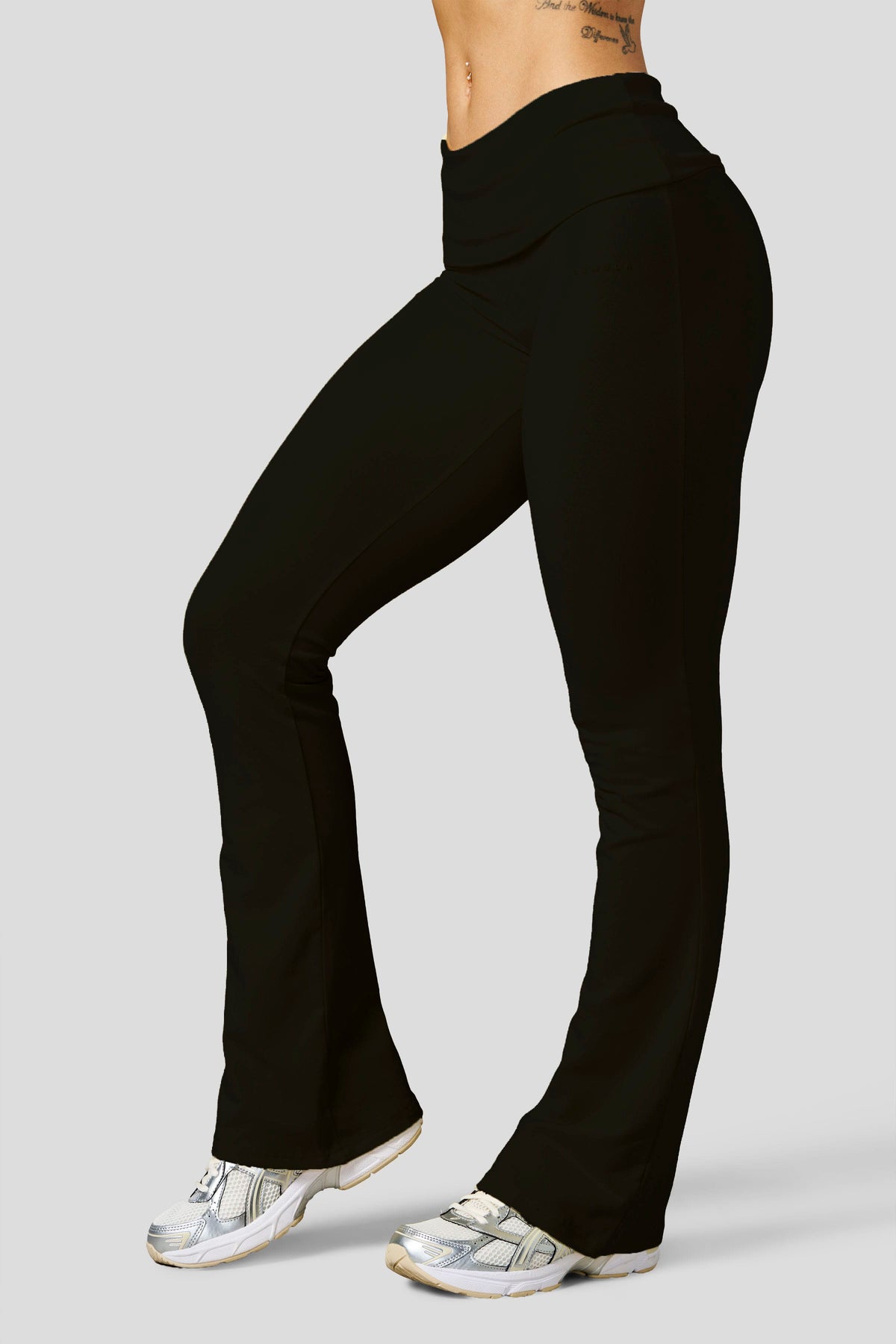YoungLA W2342 - Studio Edit Foldover Flares - SHORT 'Jet Black'