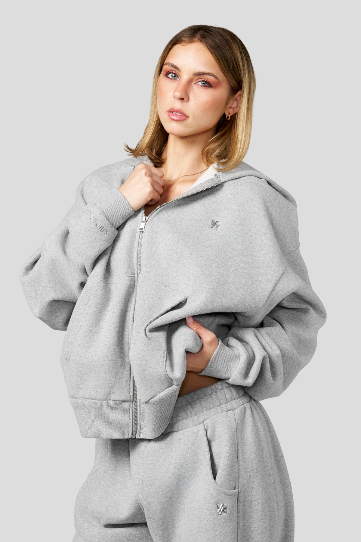 YoungLA W5210 - Studio Edit Zip Hoodie 'Dark Heather'