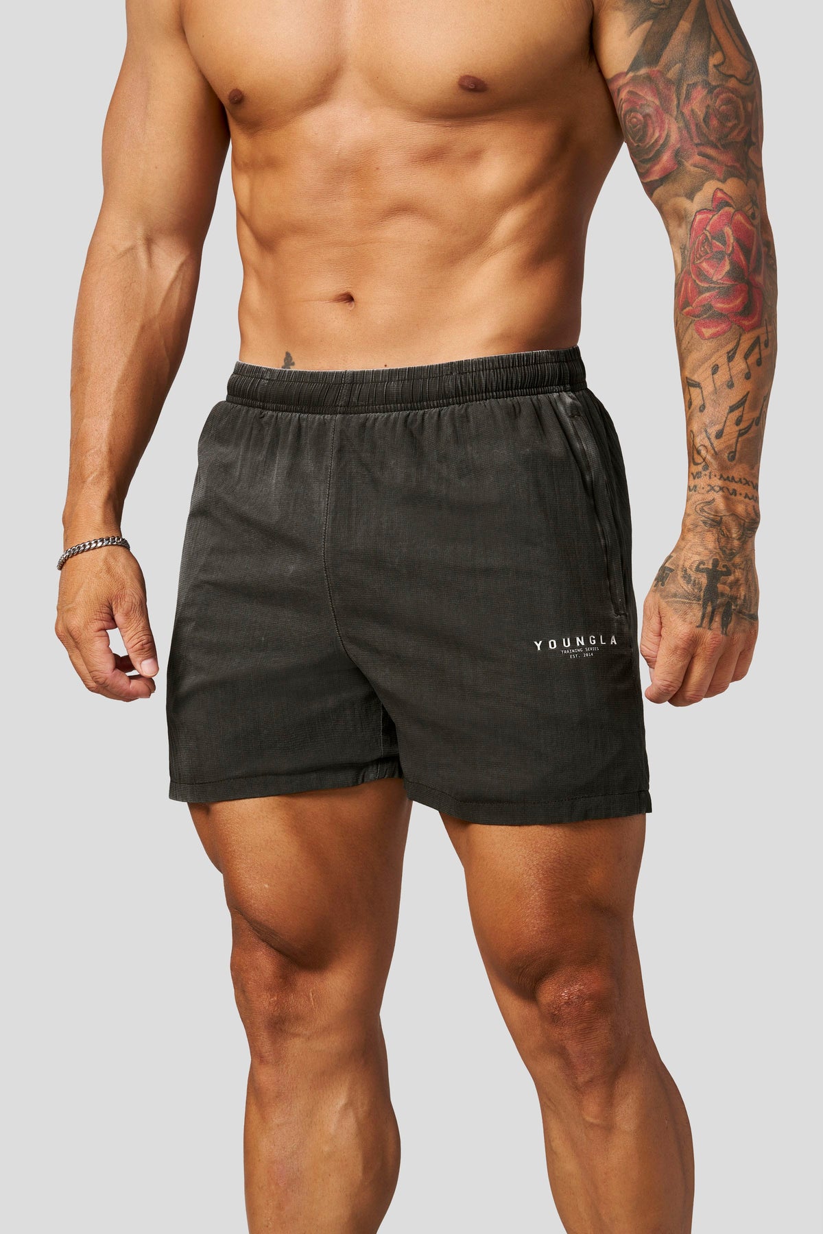 YoungLA 1072 - Training Series Washed Shorts 'Black'