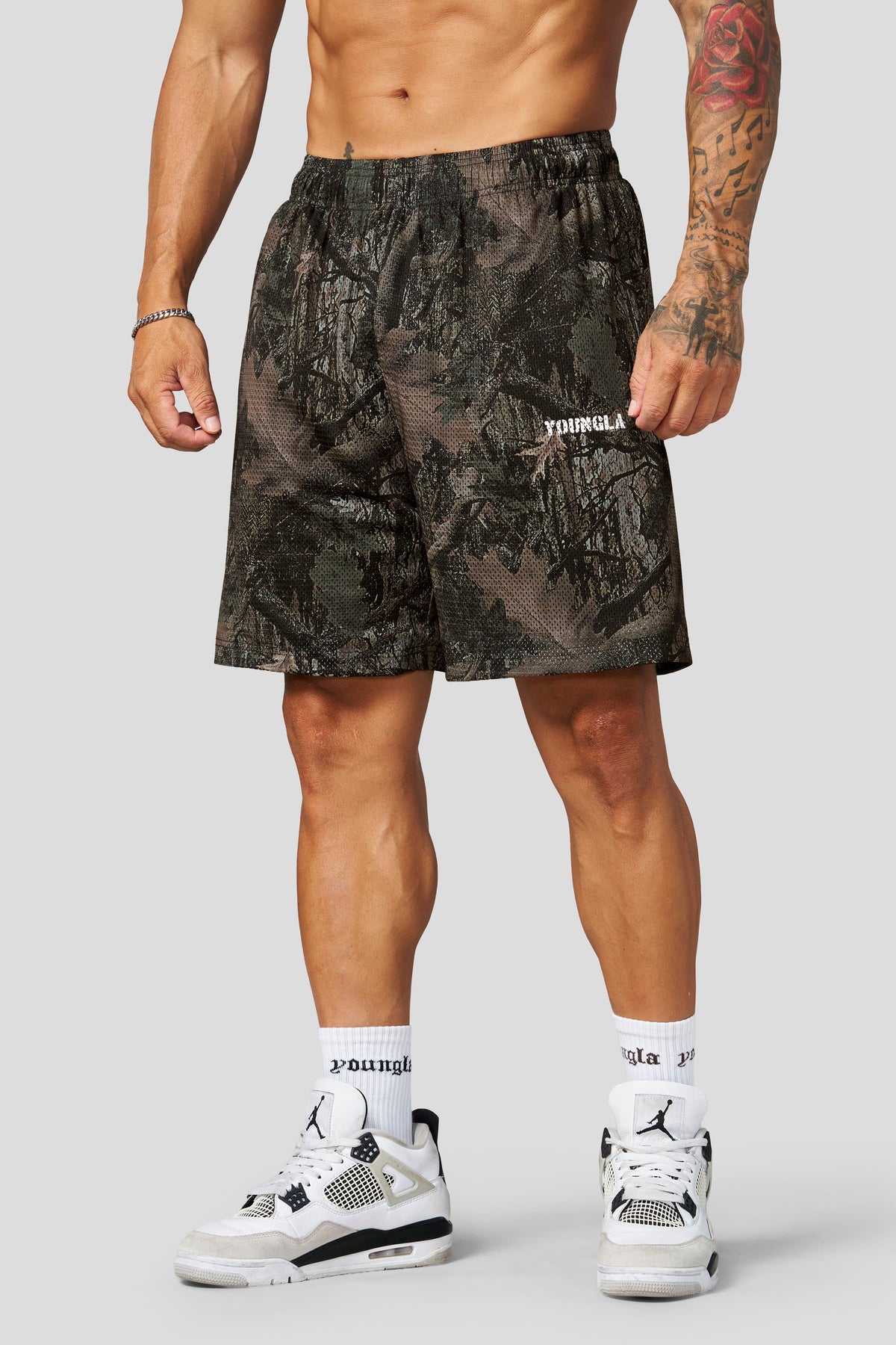 YoungLA 1103 - Aeromesh 7" Shorts 'Dark Tree Camo'