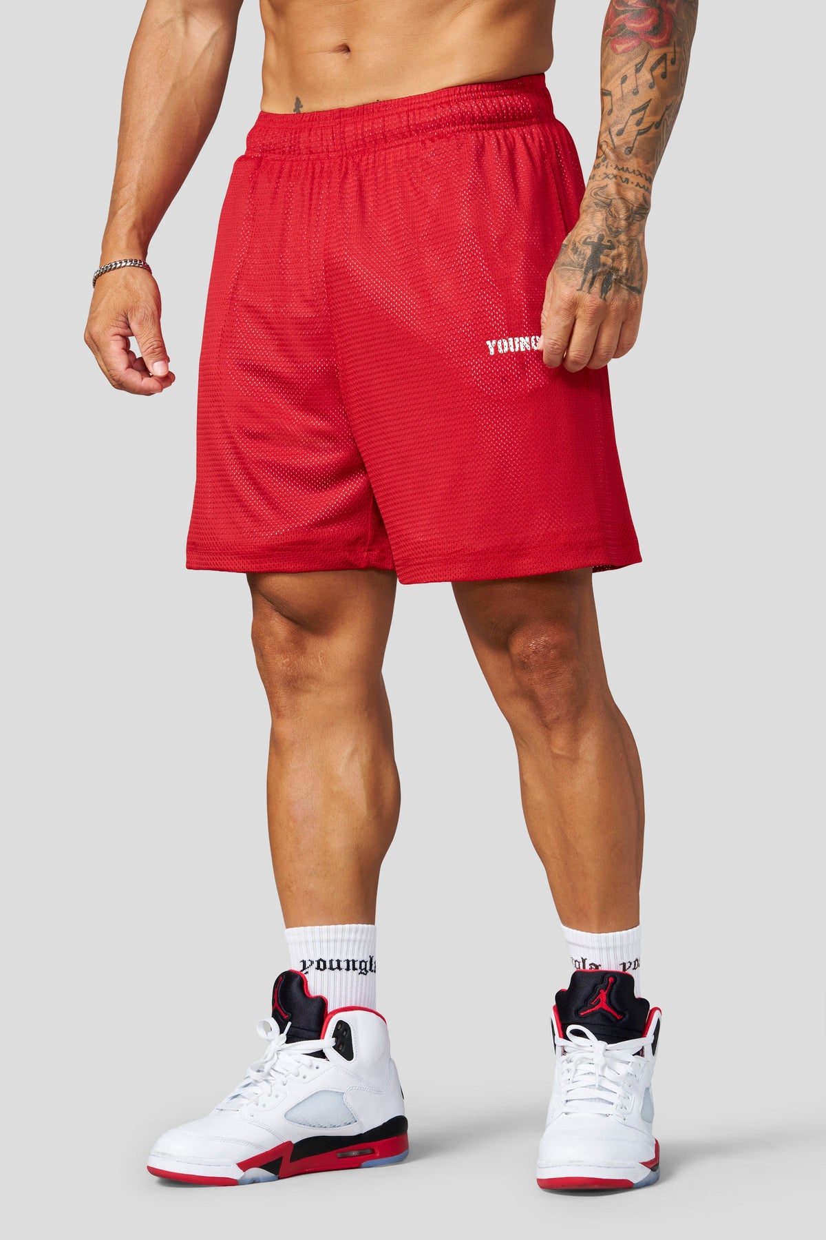 YoungLA 1103 - Aeromesh 7" Shorts 'Red'