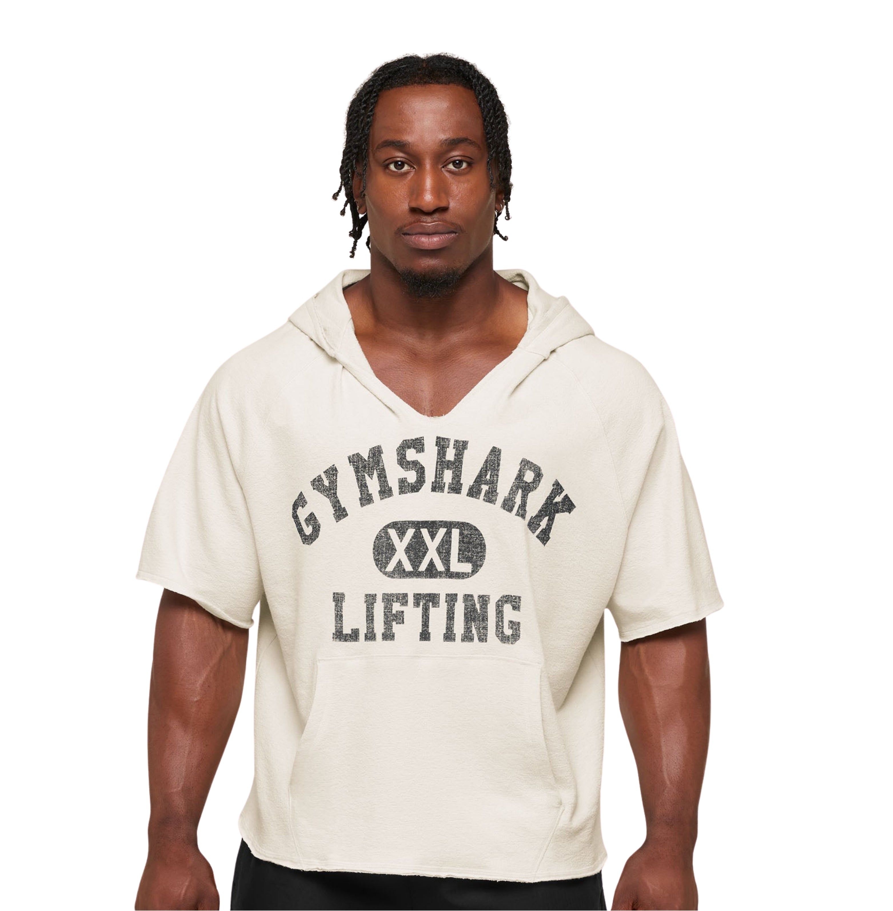 Gymshark Summer Pump Cover Short Sleeve Hoodie 'Tinted White'