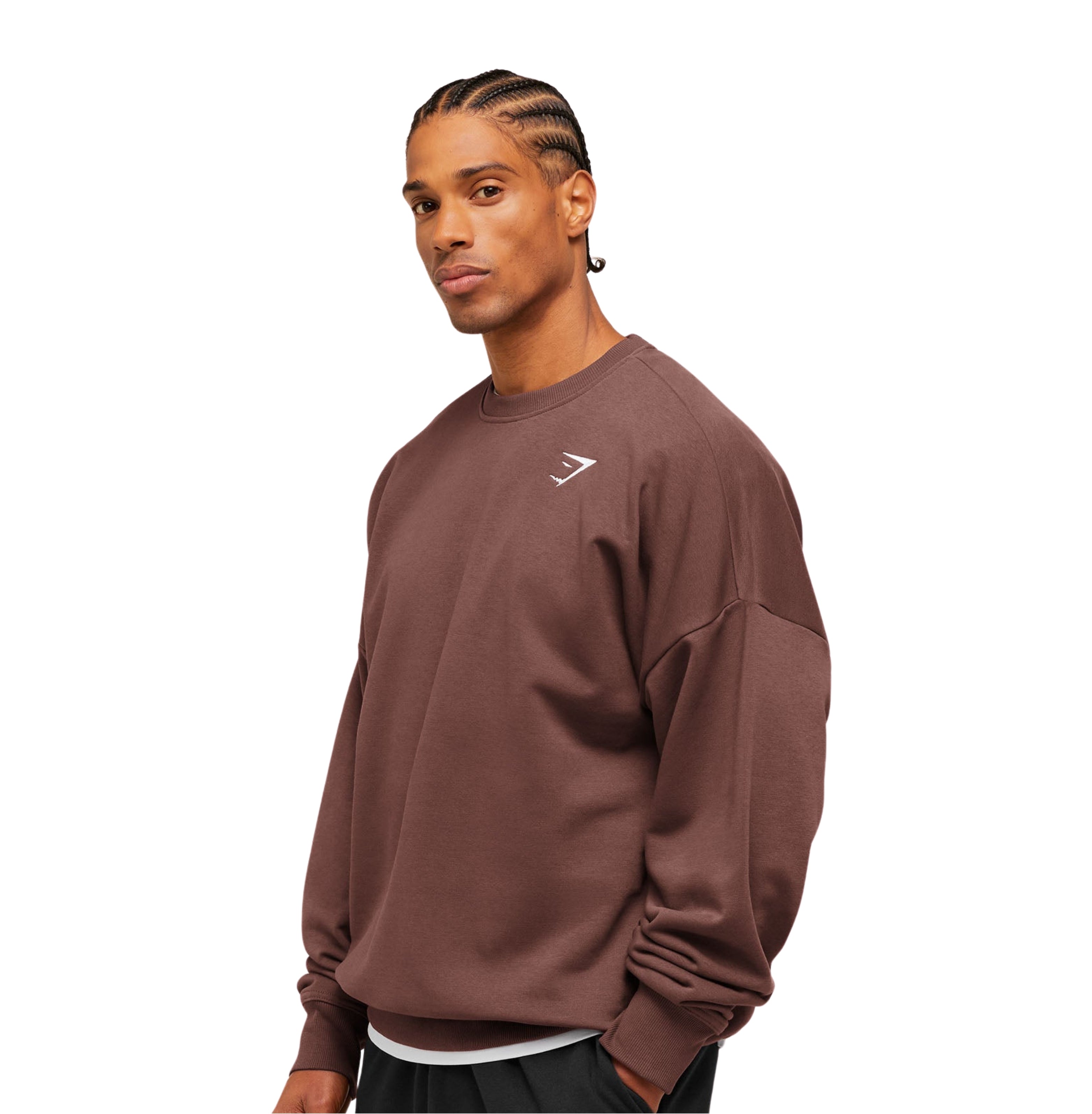 Gymshark Oversized Crest Crew 'Espresso Brown'