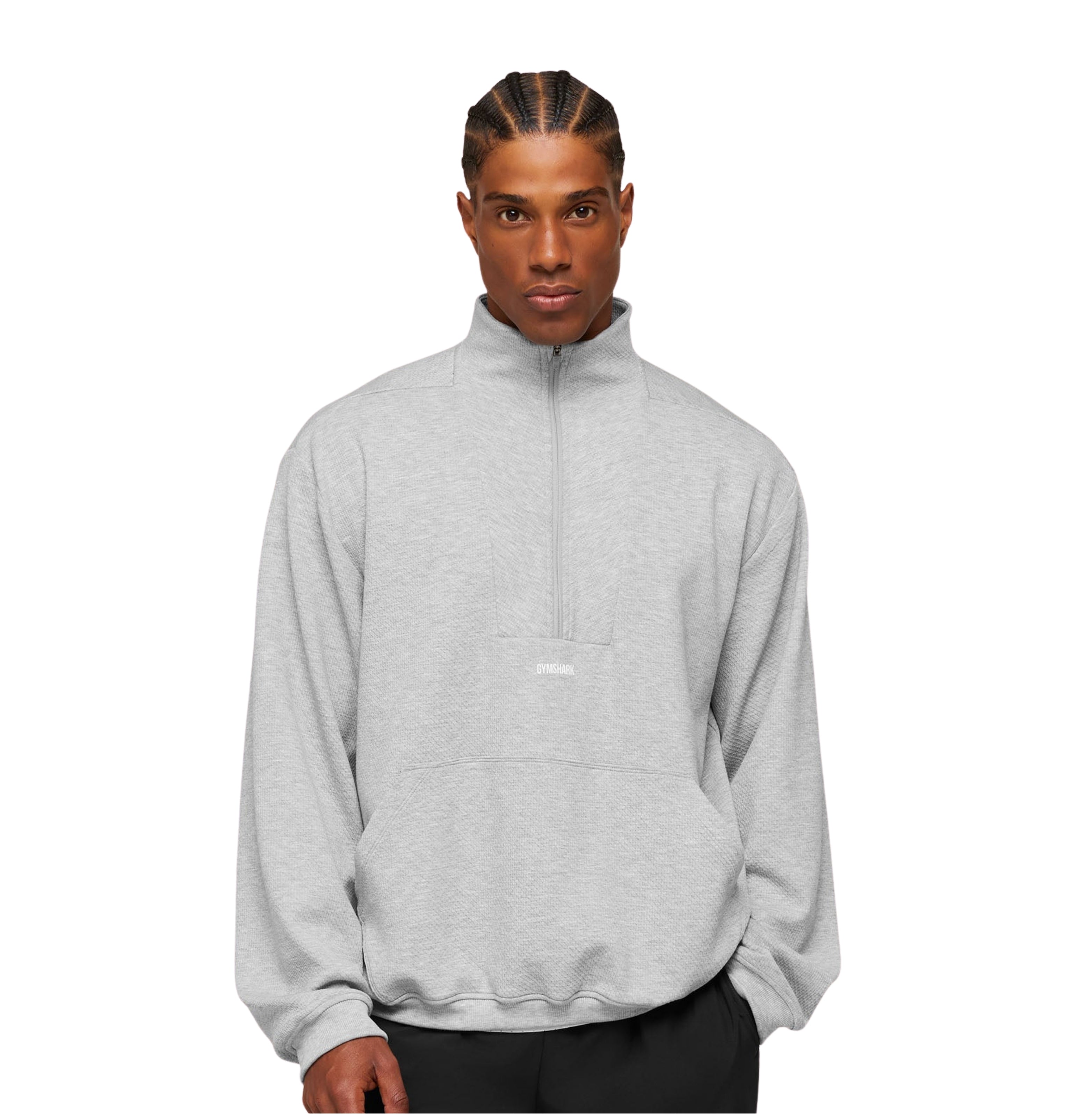 Gymshark Train 1/4 Zip 'Light Grey Core Marl'