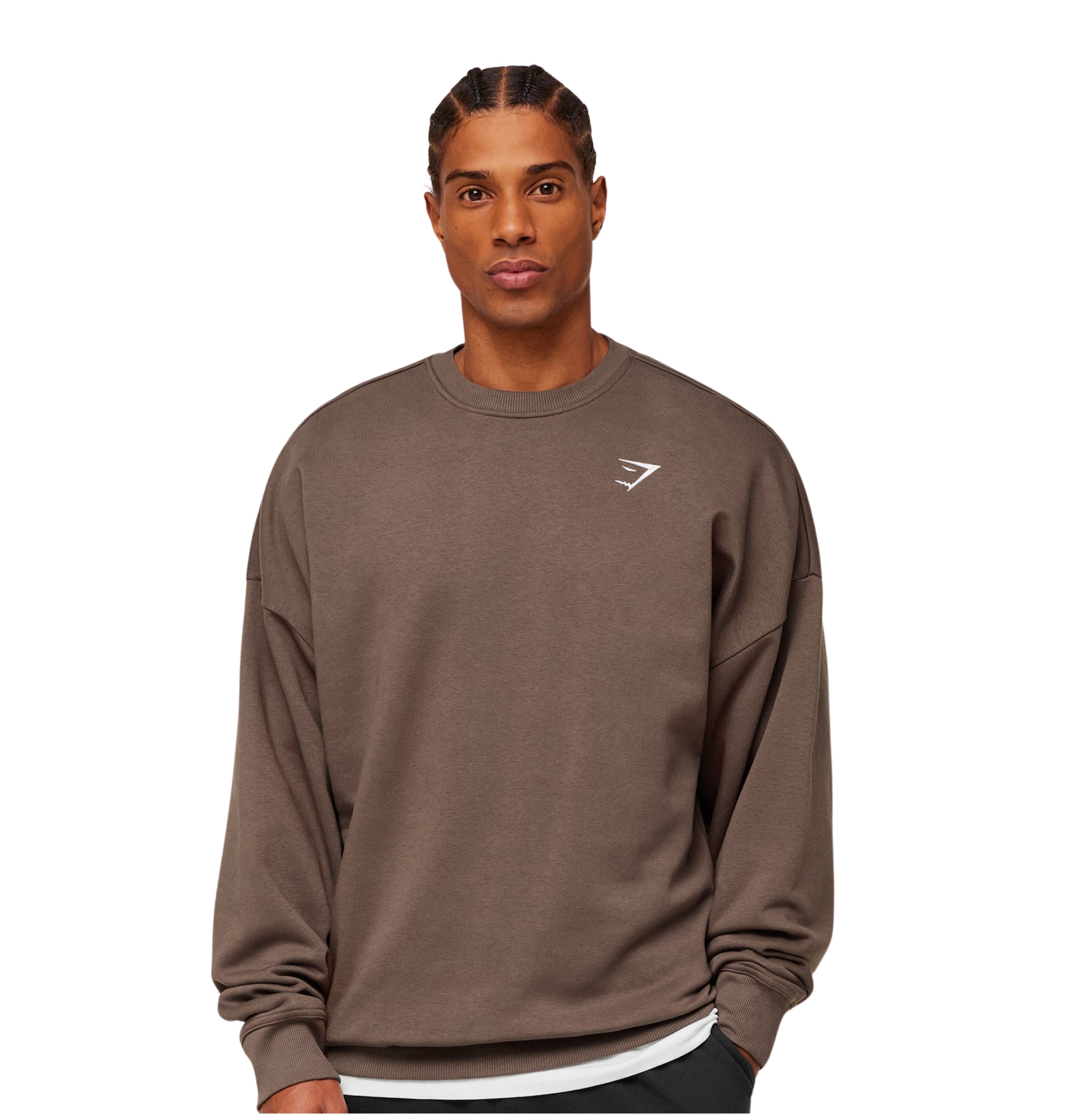 Gymshark Oversized Crest Crew 'Soft Brown'