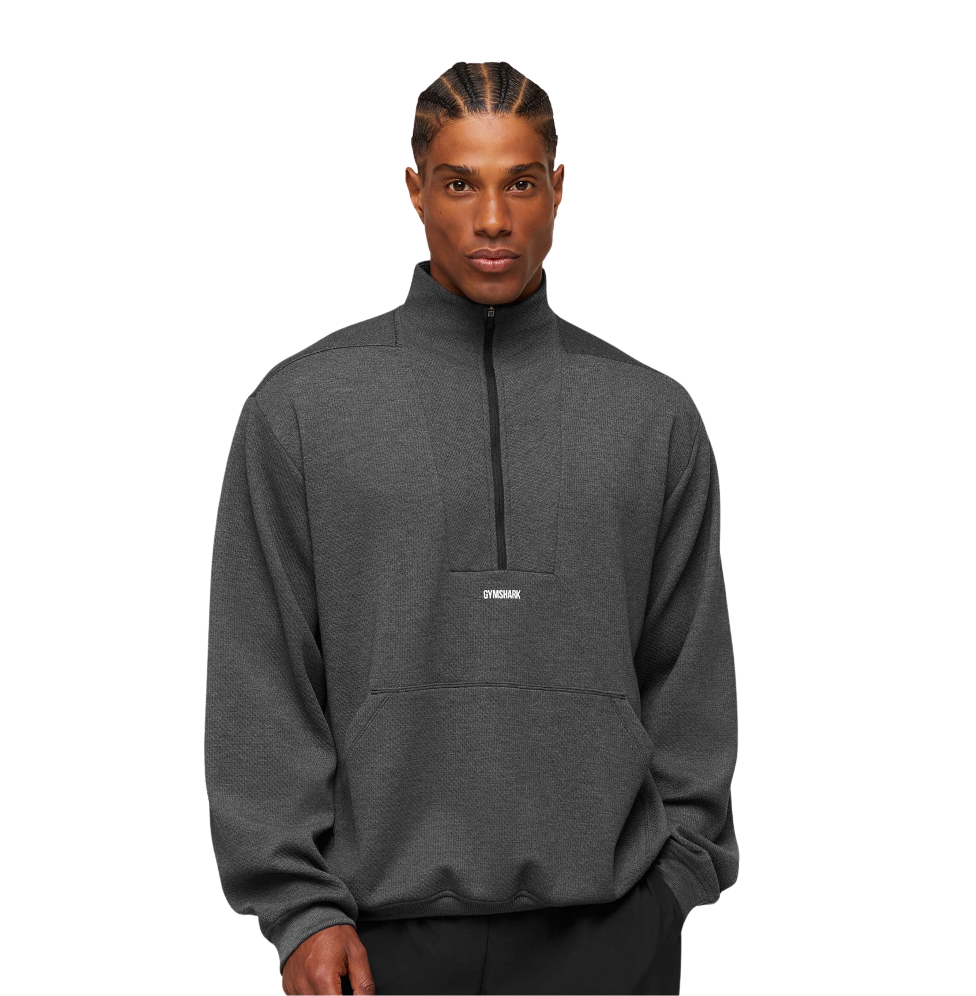 Gymshark Train 1/4 Zip 'Black Core Marl'