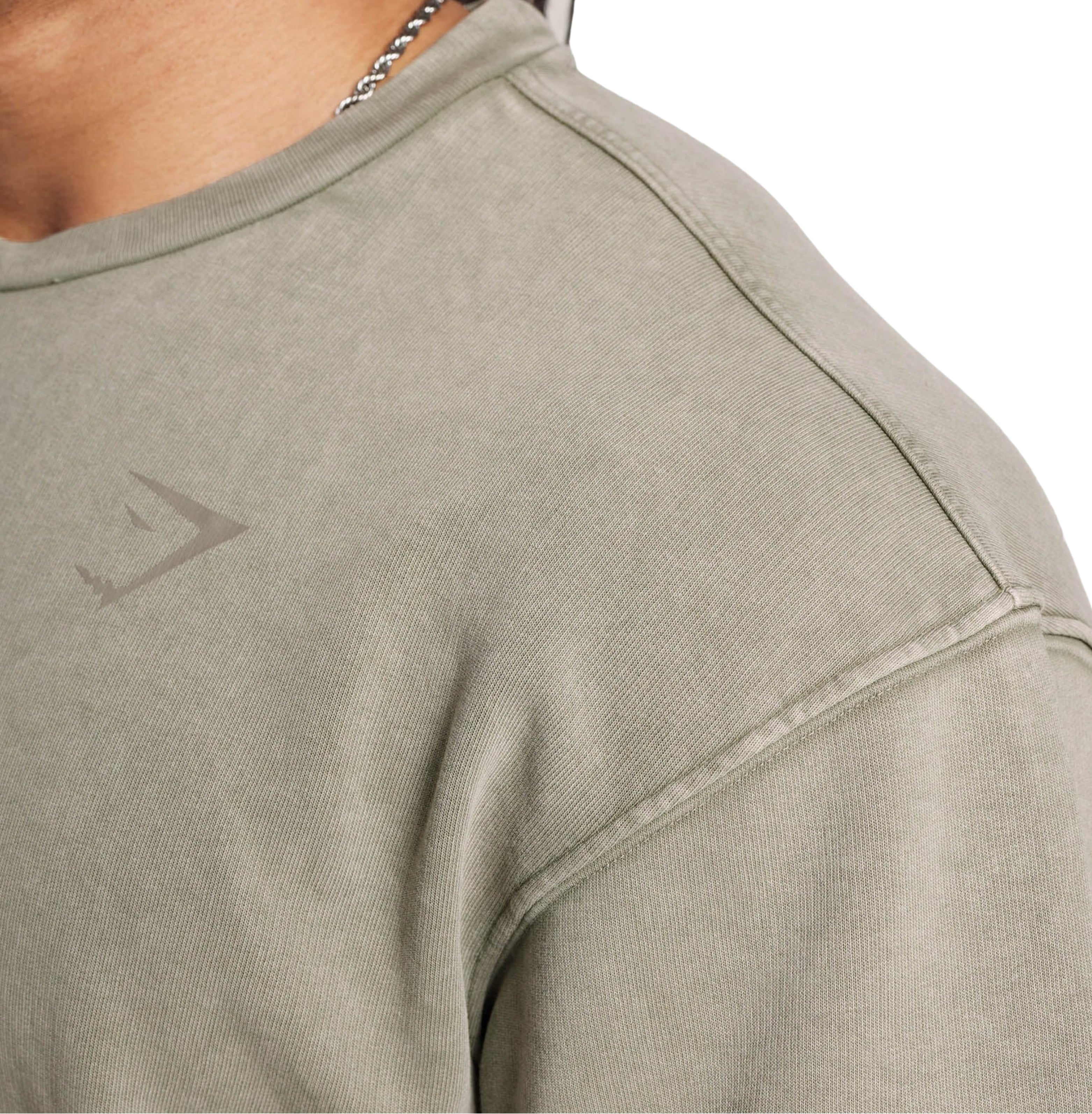 Gymshark Power Washed Short Sleeve Crew 'Ecru Brown'