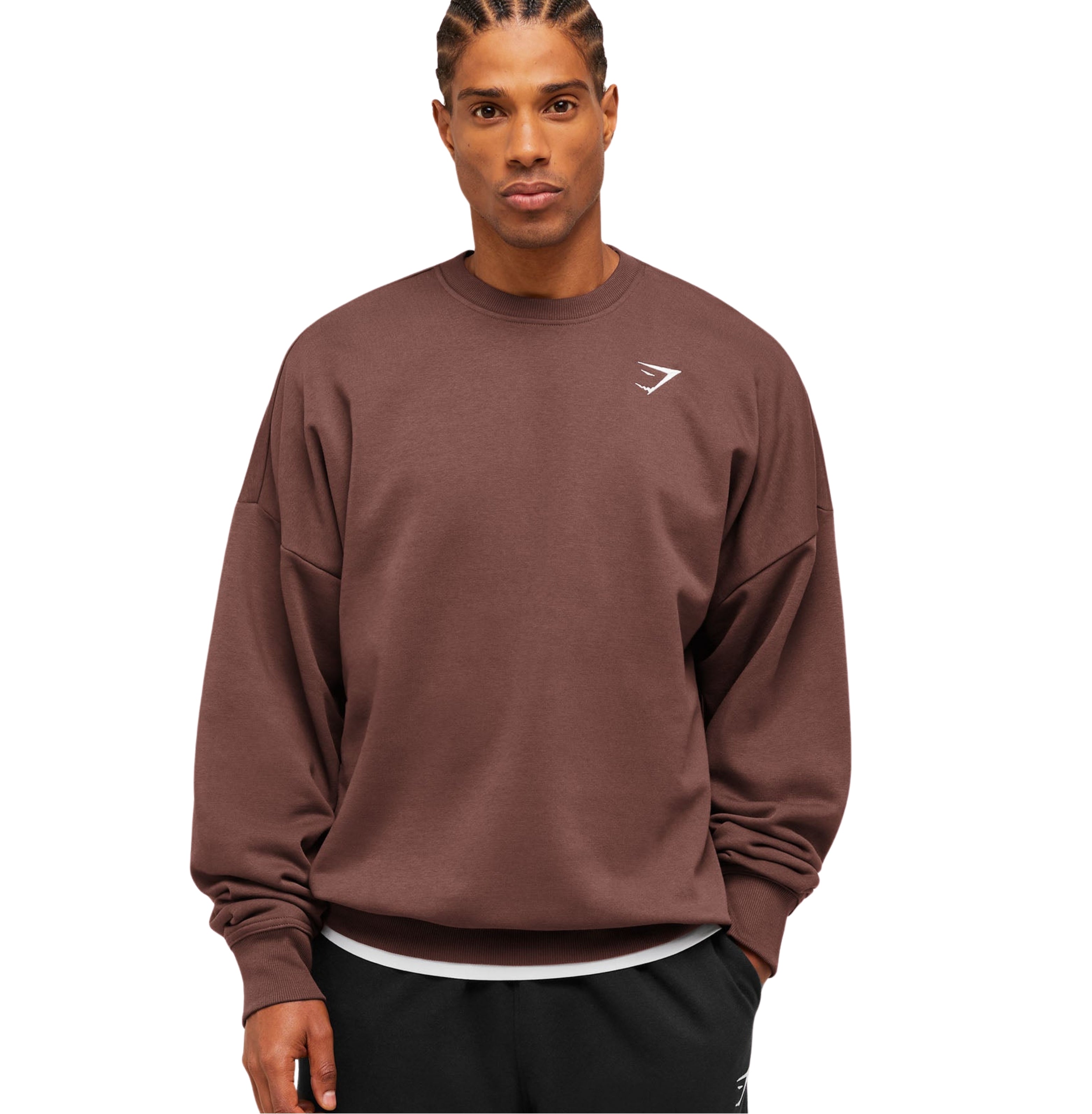 Gymshark Oversized Crest Crew 'Espresso Brown'