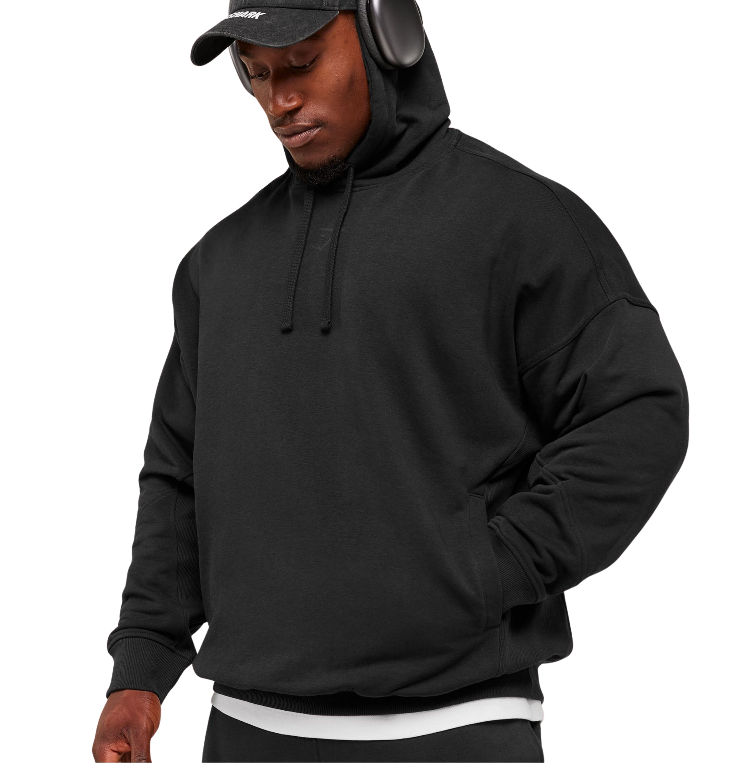 Gymshark Power Oversized Hoodie 'Black Asphalt Grey'