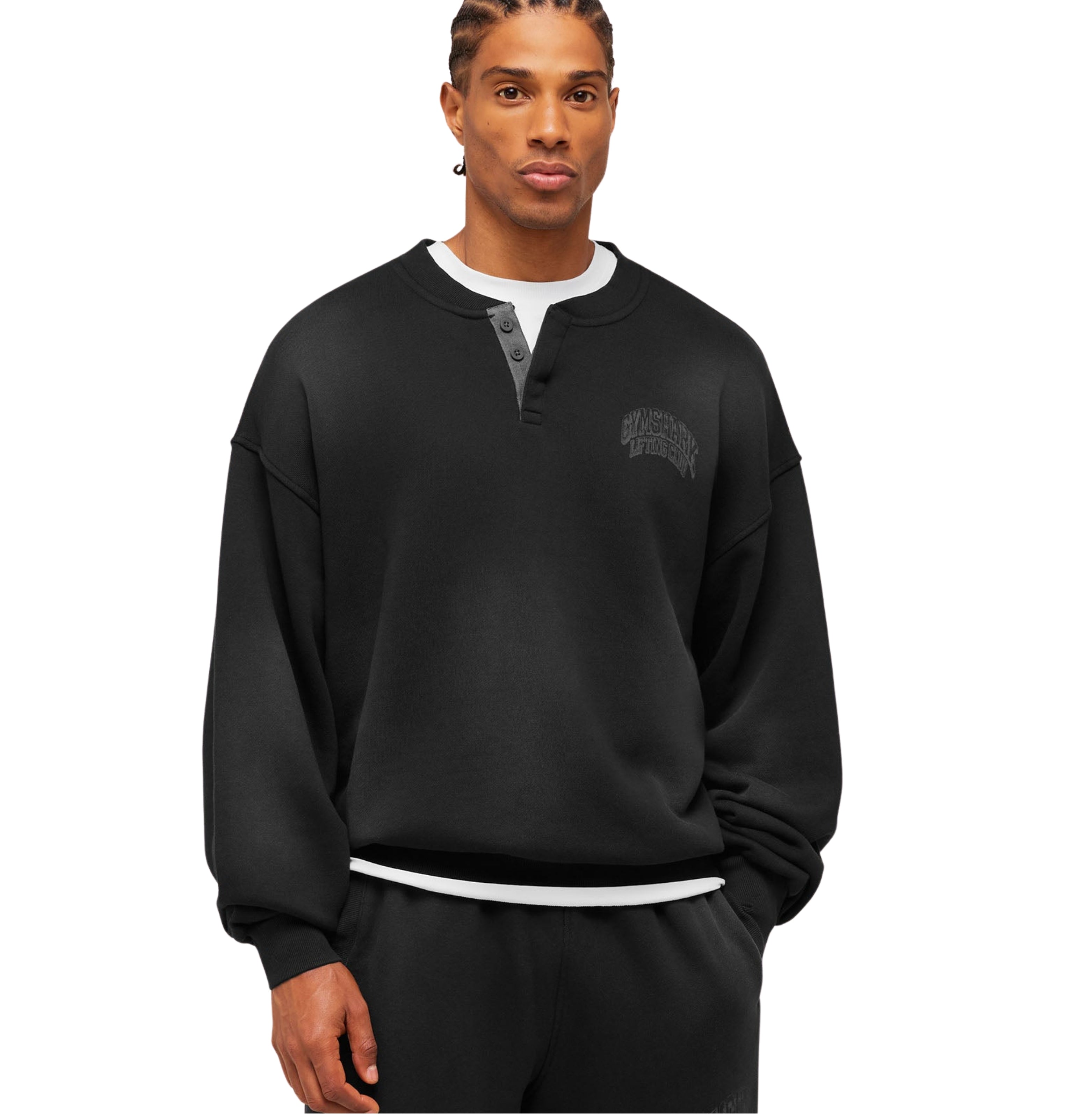 Gymshark GSLC Henley Sweat 'Black'