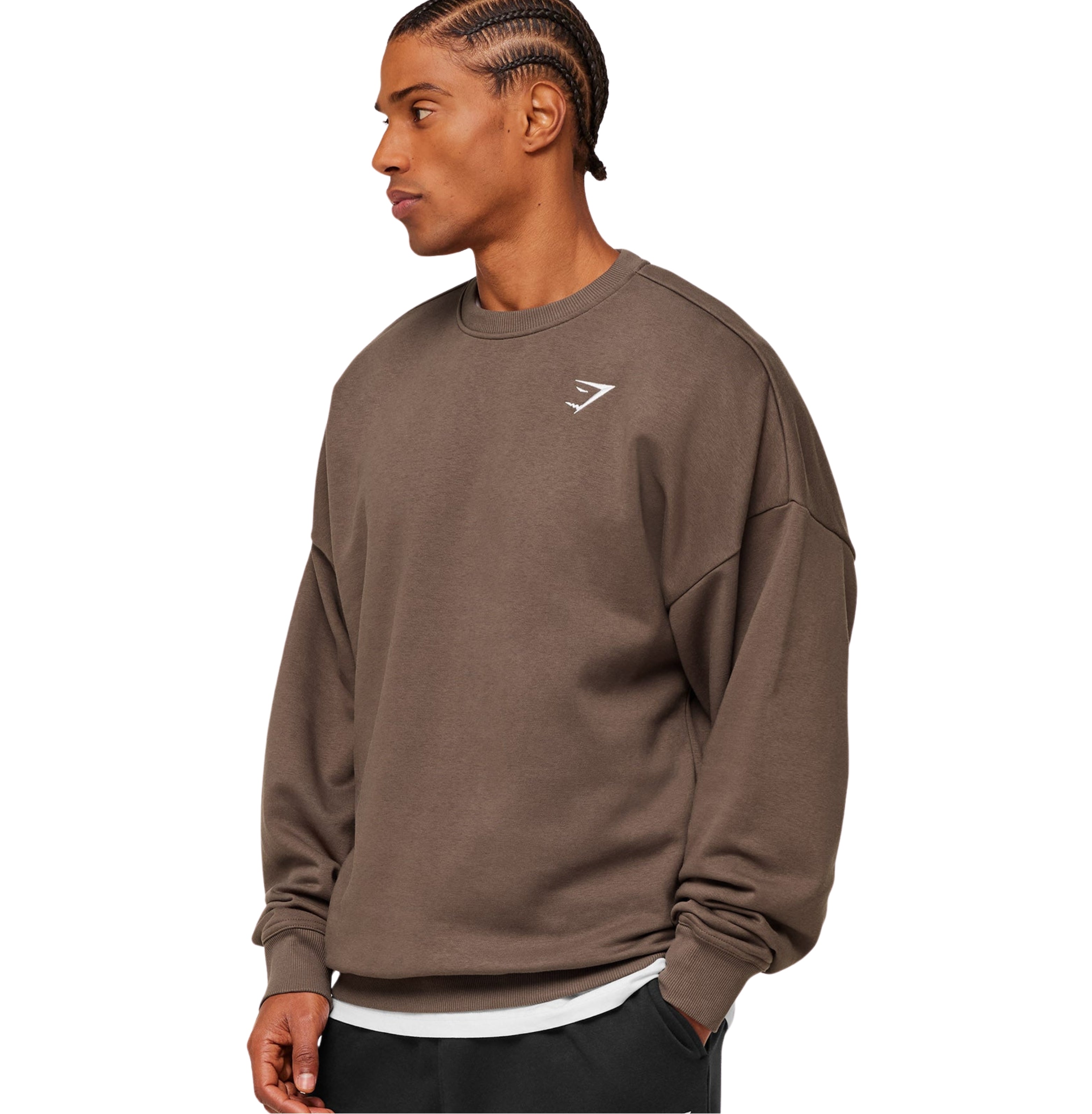Gymshark Oversized Crest Crew 'Soft Brown'