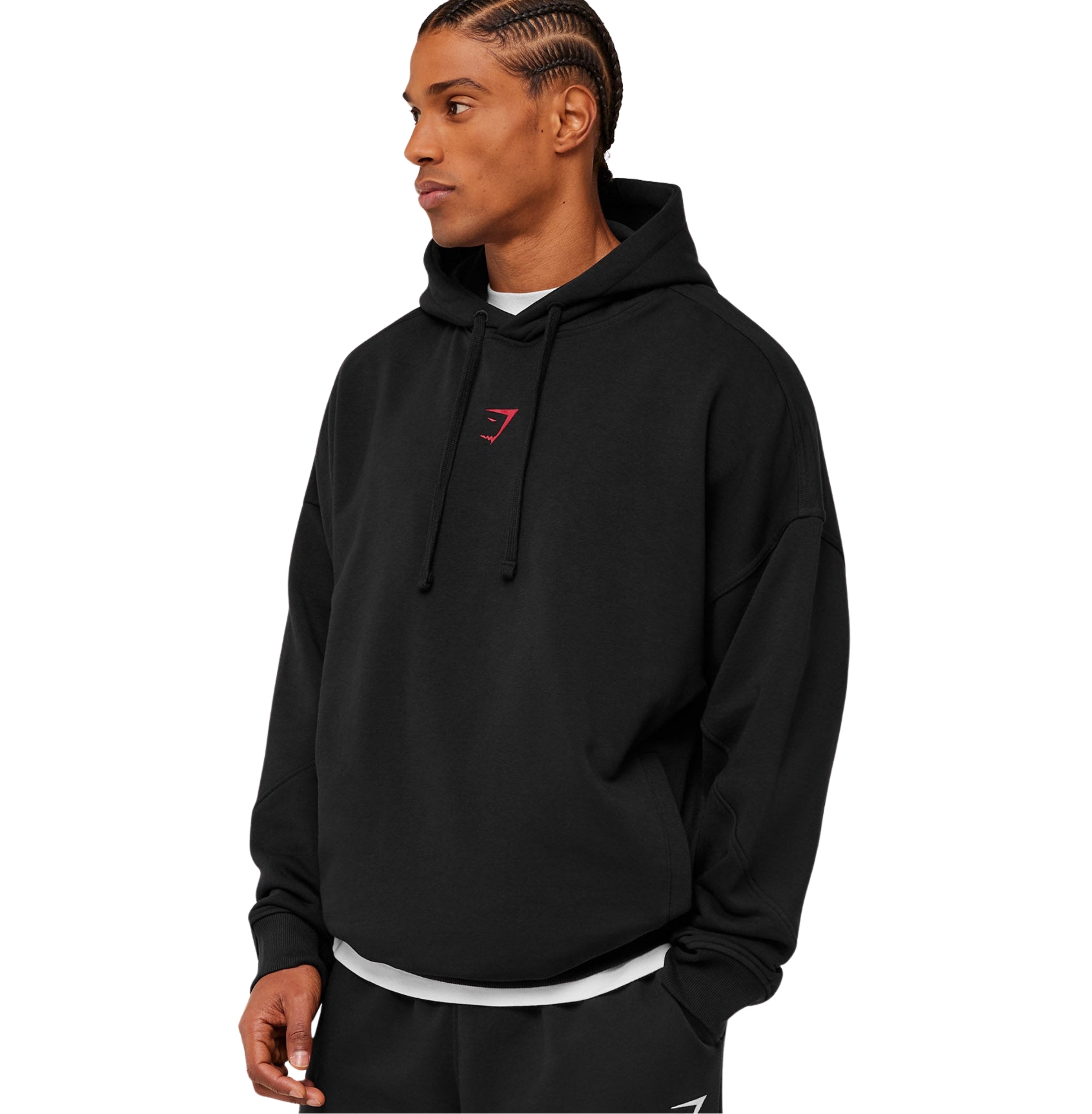 Gymshark Power Oversized Hoodie 'Black Conditioning Red'