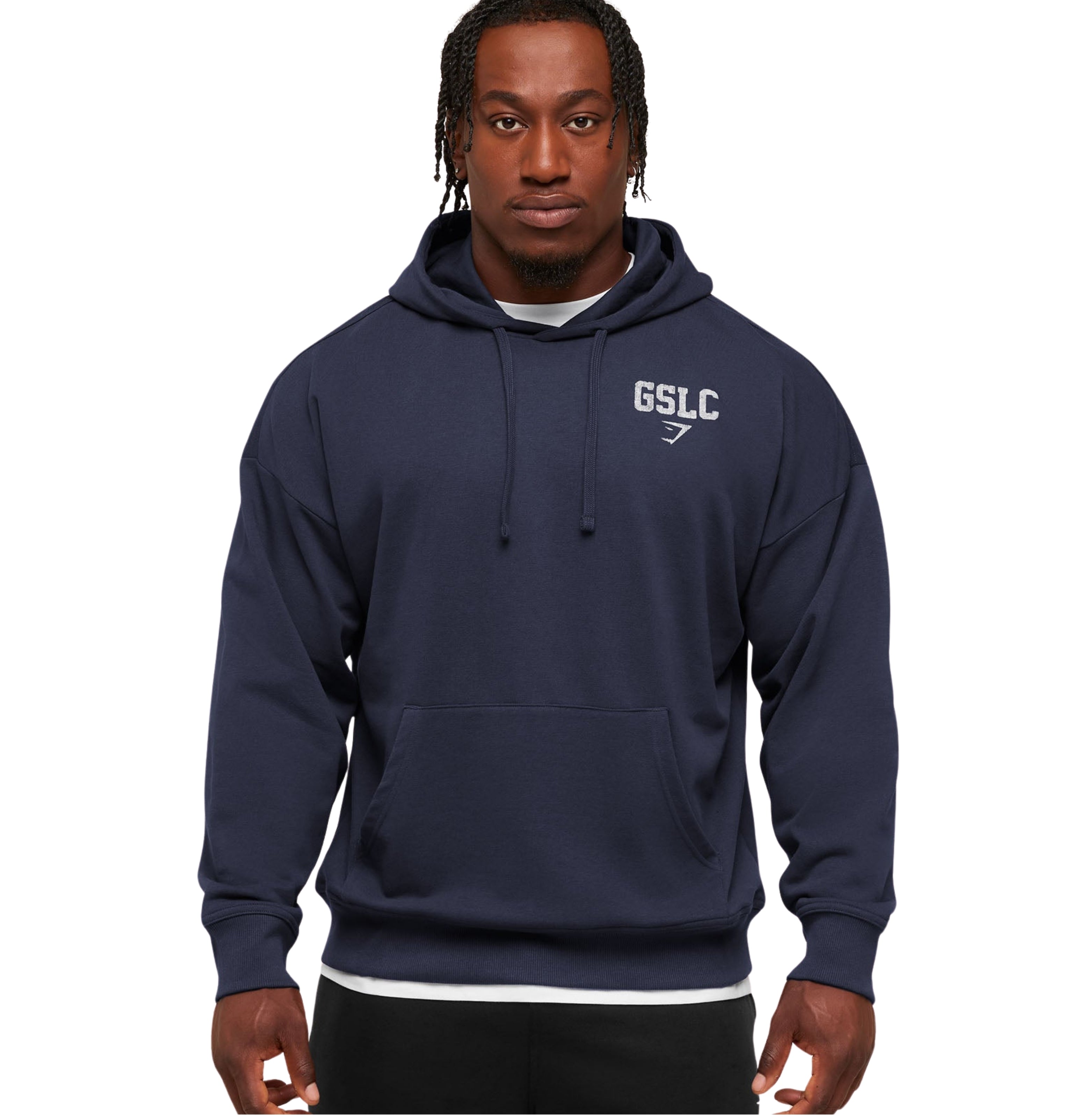 Gymshark Faded Collegiate Graphic Hoodie 'Heavy Blue'