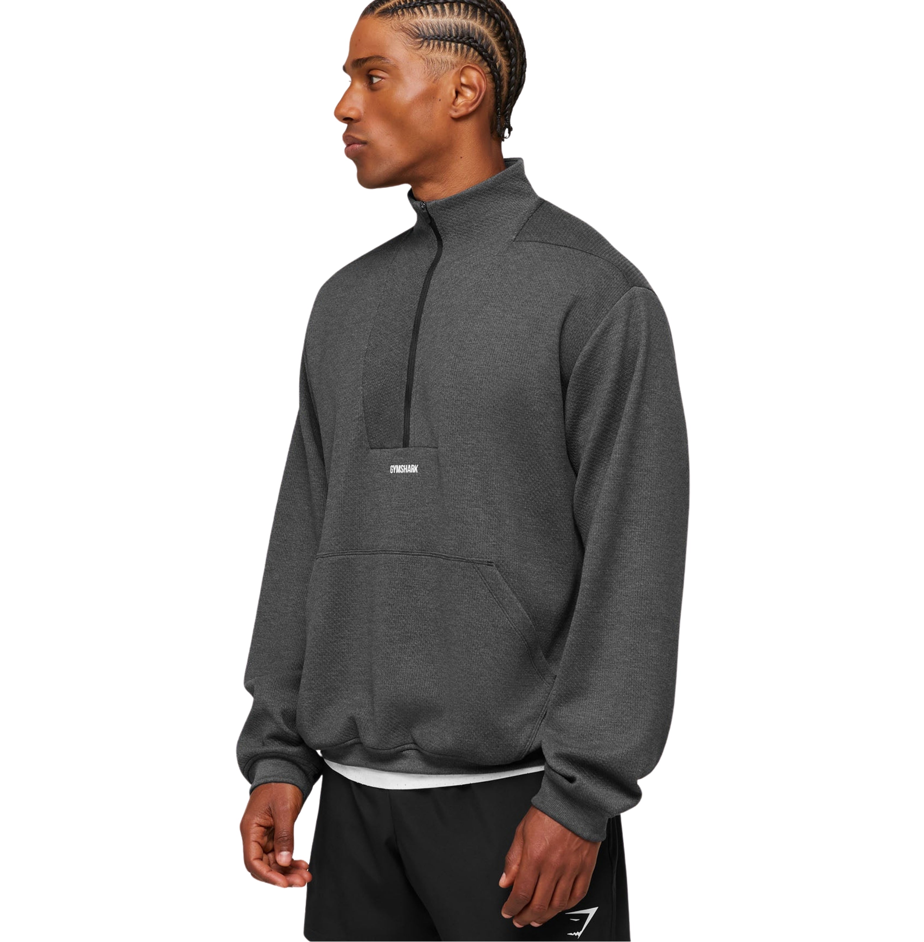 Gymshark Train 1/4 Zip 'Black Core Marl'