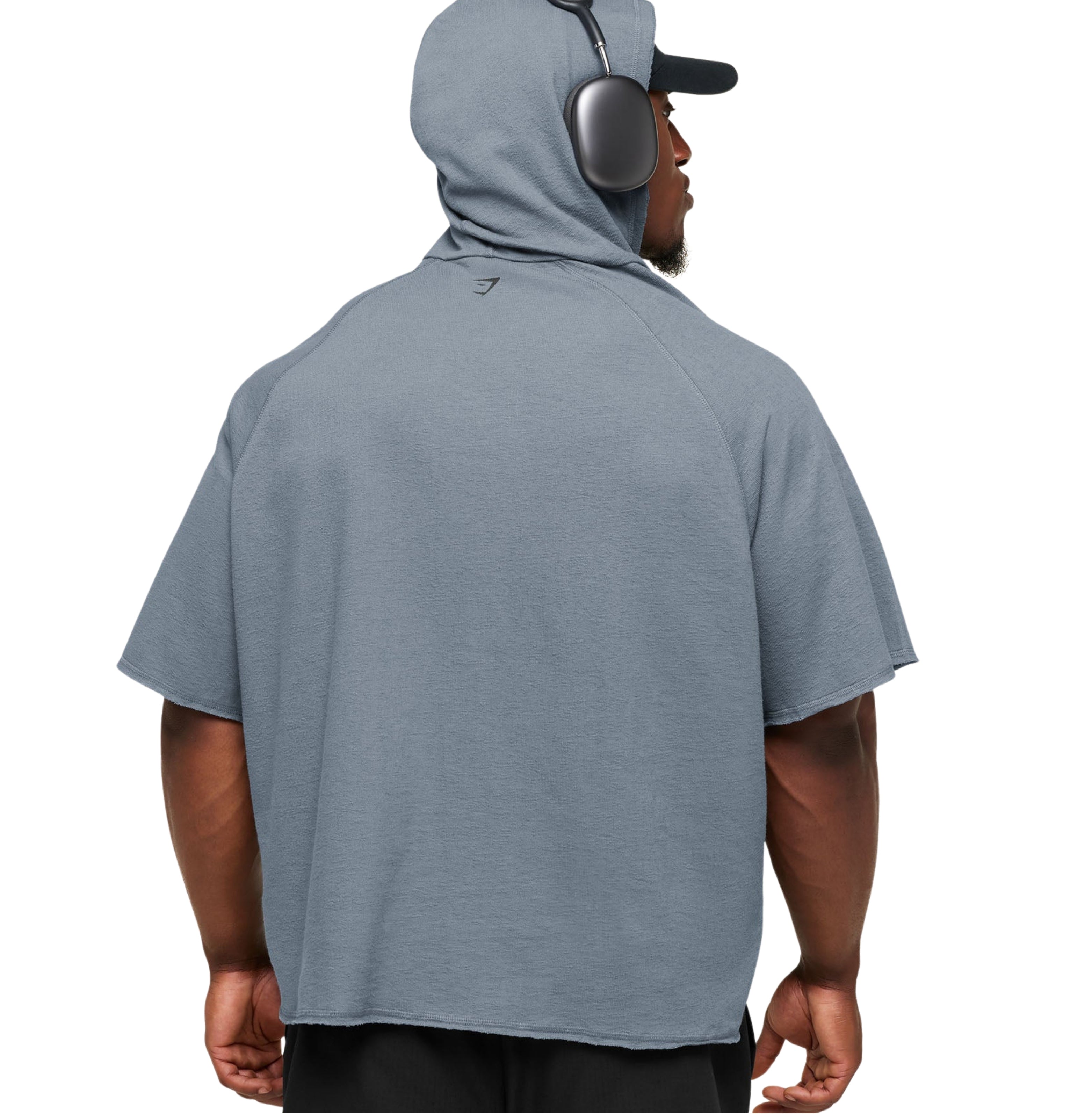Gymshark Summer Pump Cover Short Sleeve Hoodie 'Iron Blue'