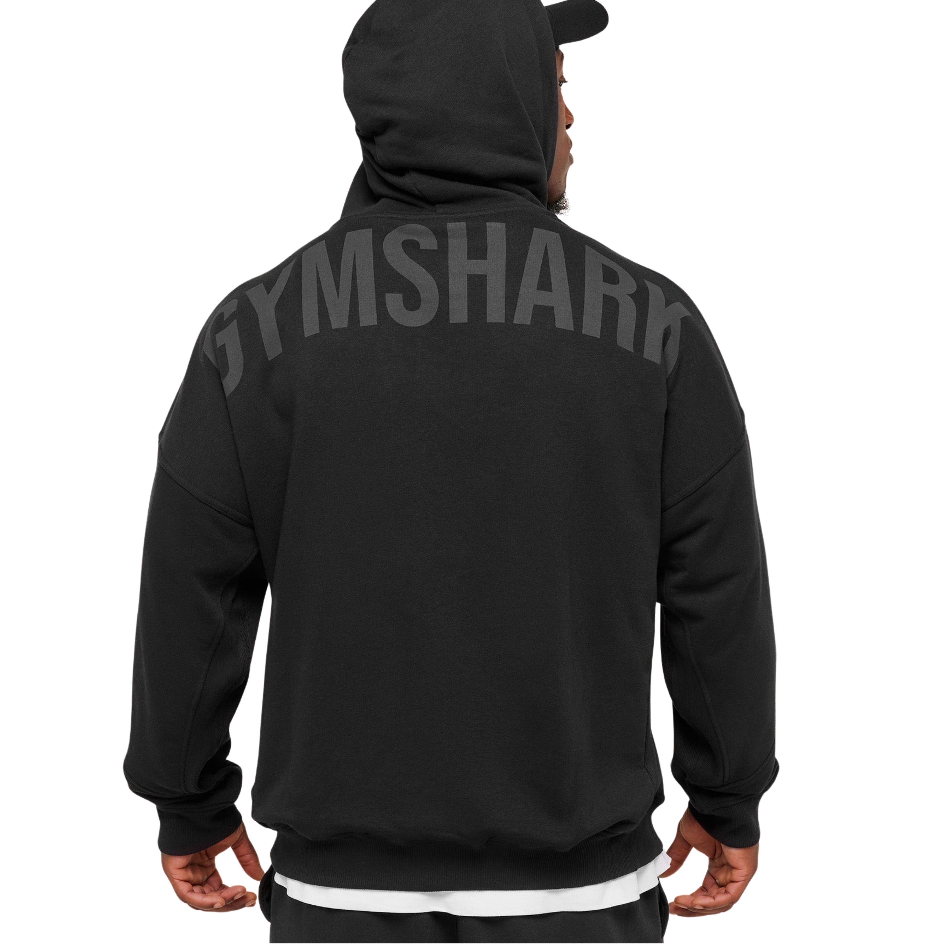 Gymshark Power Zip Up Hoodie 'Black Asphalt Grey'