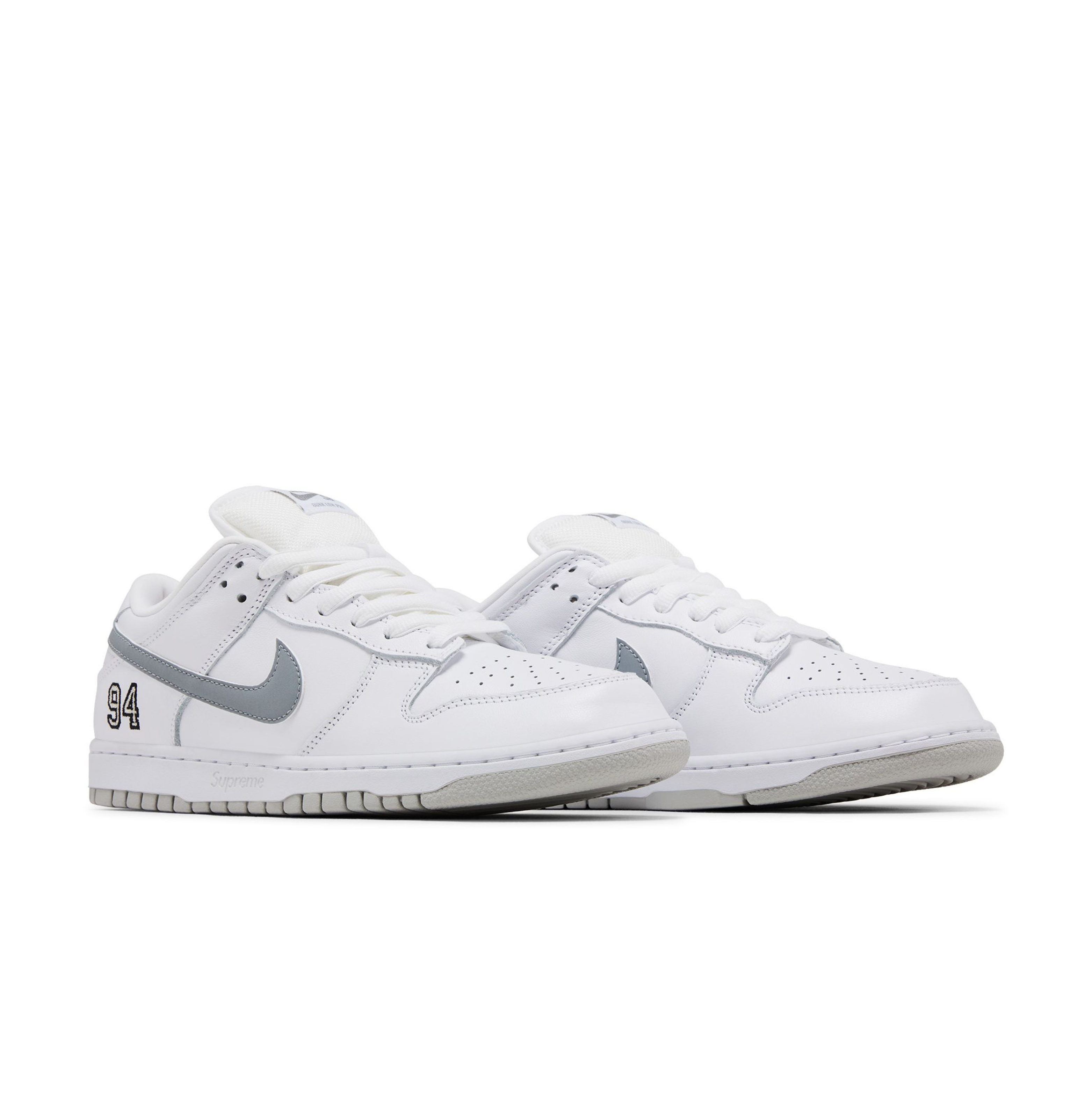 Nike SB Dunk Low X Supreme 94 'White Metallic Silver'