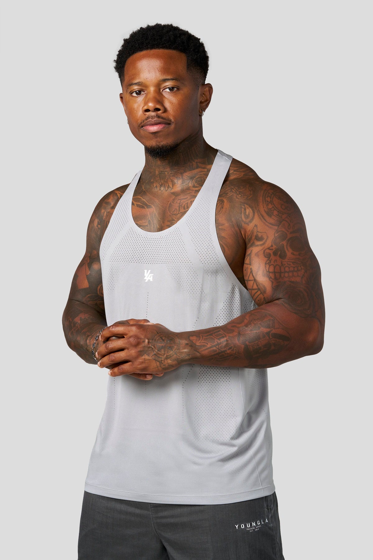 YoungLA 3039 - Engineered Mesh Tanks 'Light Grey'