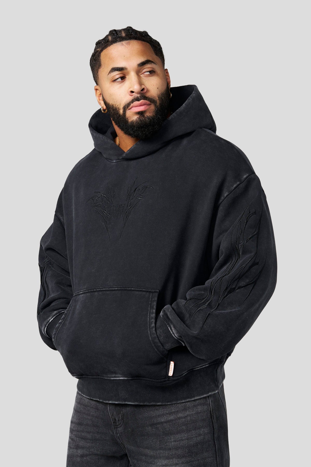 YoungLA 5033 - Vengeance Pullover Hoodies 'All Black Wash'