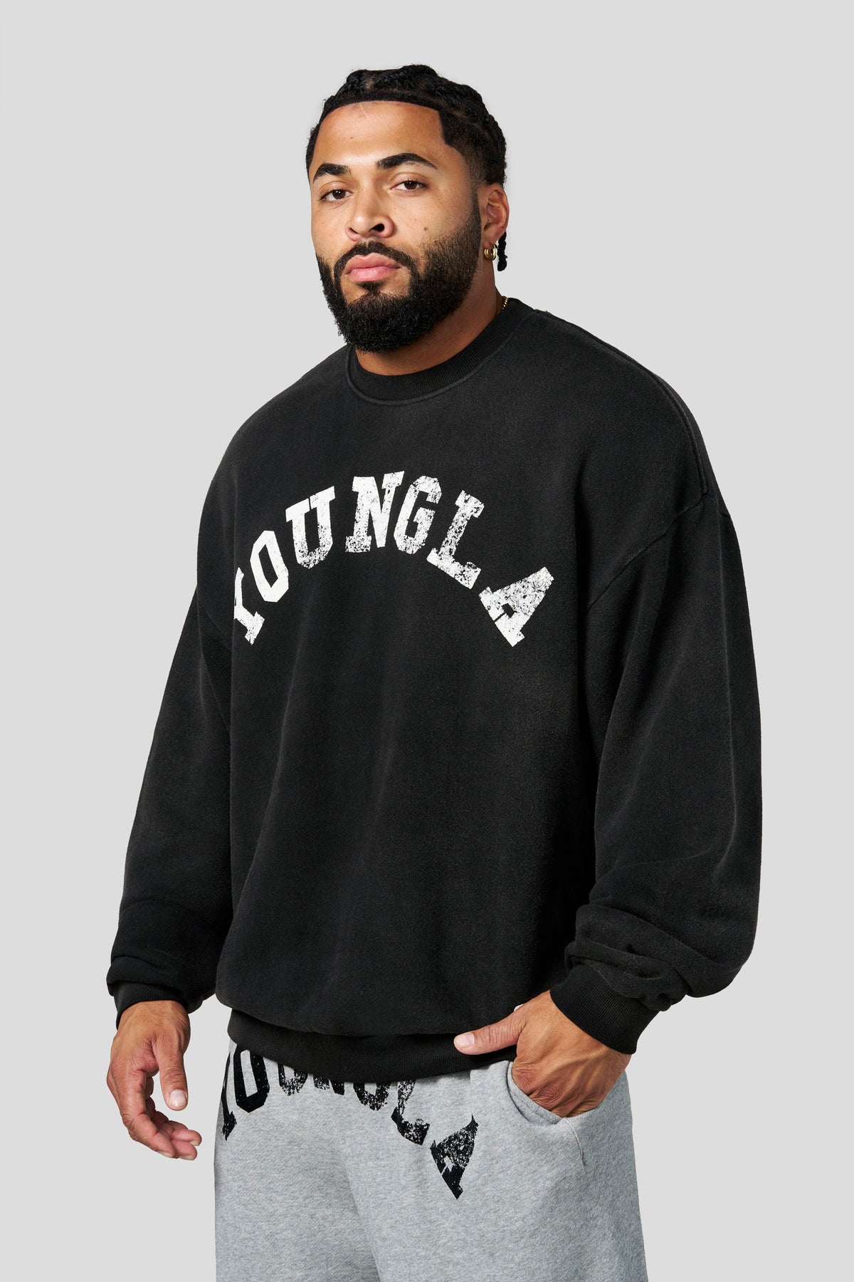 YoungLA 5261 - Arc Collection - Crewnecks 'Black Wash'