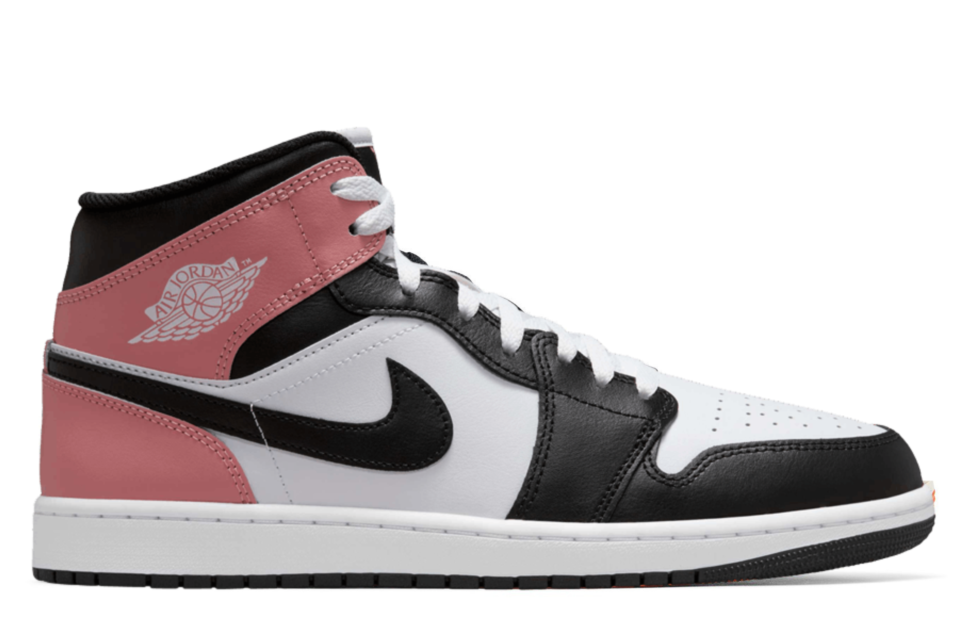 Air Jordan 1 Mid 'White Rust Pink Black'