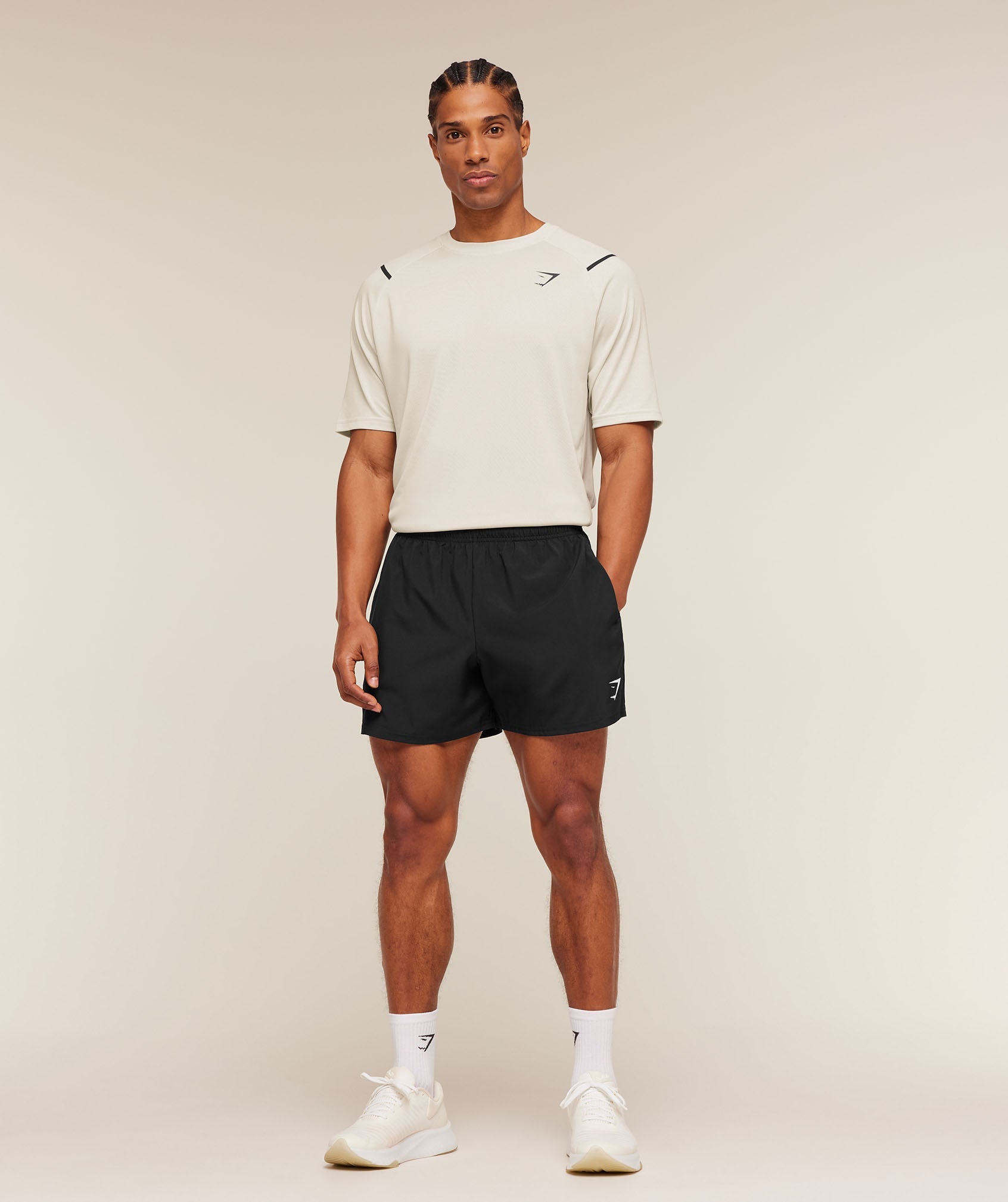 Gymshark Arrival Contrast T-Shirt 'Tinted White Pebble Grey'