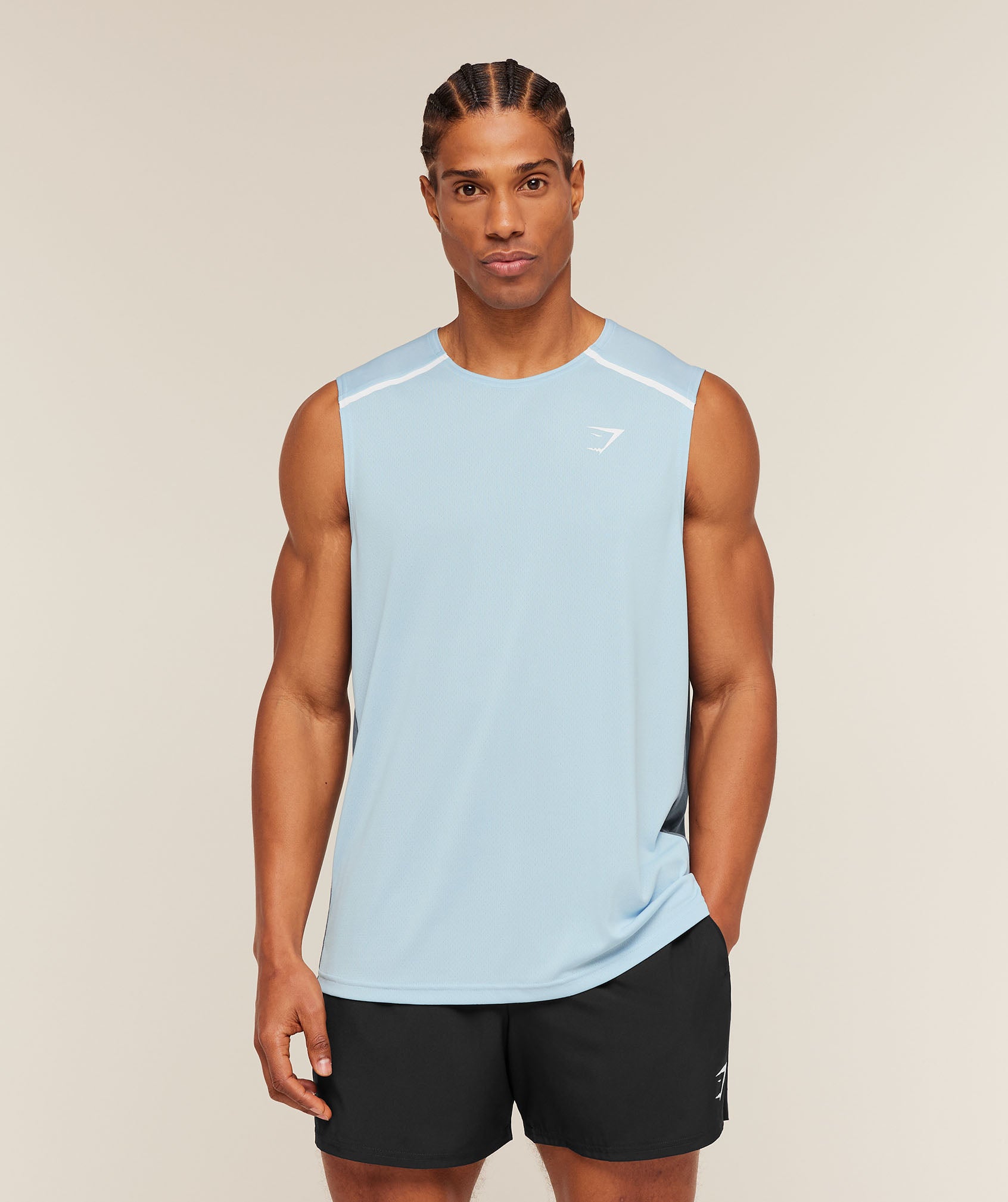 Gymshark Arrival Contrast Tank 'Chilled Blue Iron Blue'