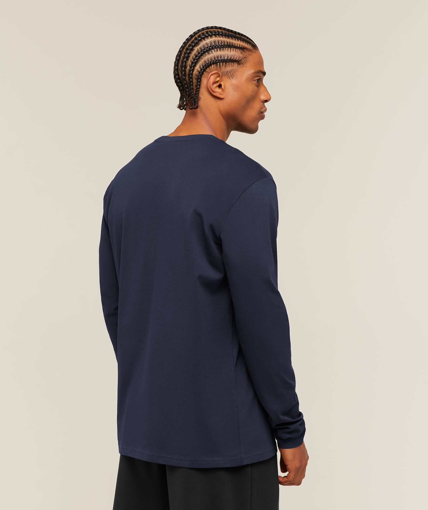 Gymshark Crest Long Sleeve T-Shirt 'Heavy Blue'