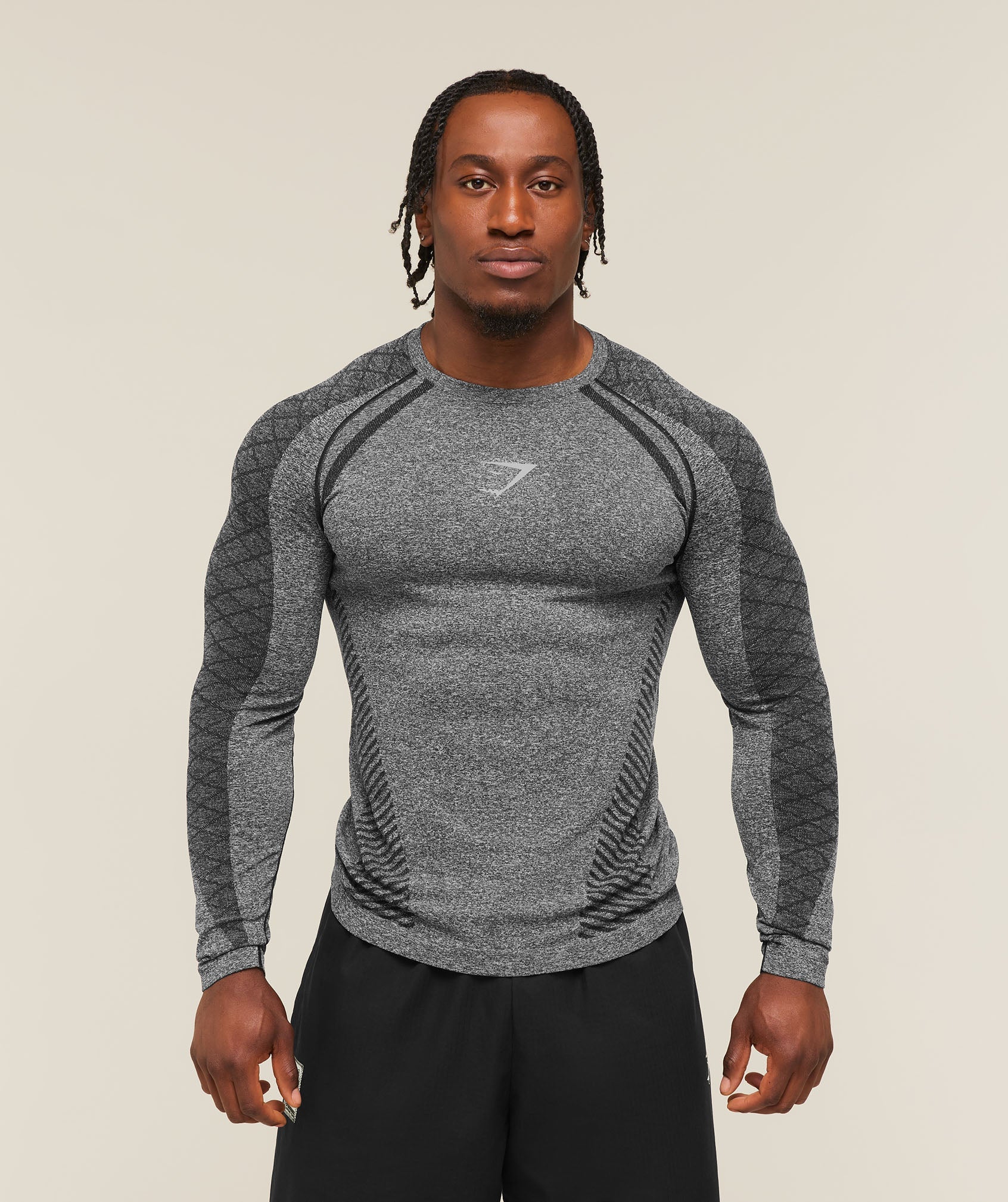 Gymshark Devant Seamless Long Sleeve T-Shirt 'Black'