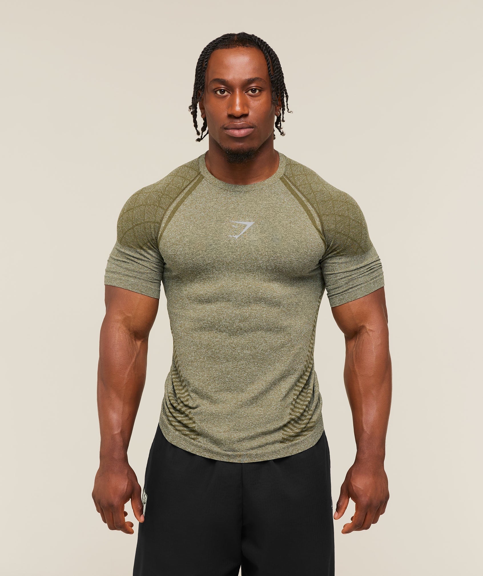 Gymshark Devant Seamless T-Shirt 'Canvas Green'