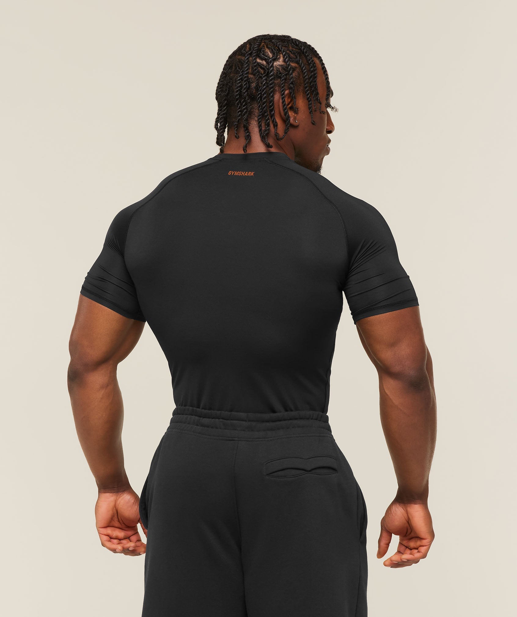 Gymshark Element Baselayer T-Shirt 'Black Nutmeg Orange'