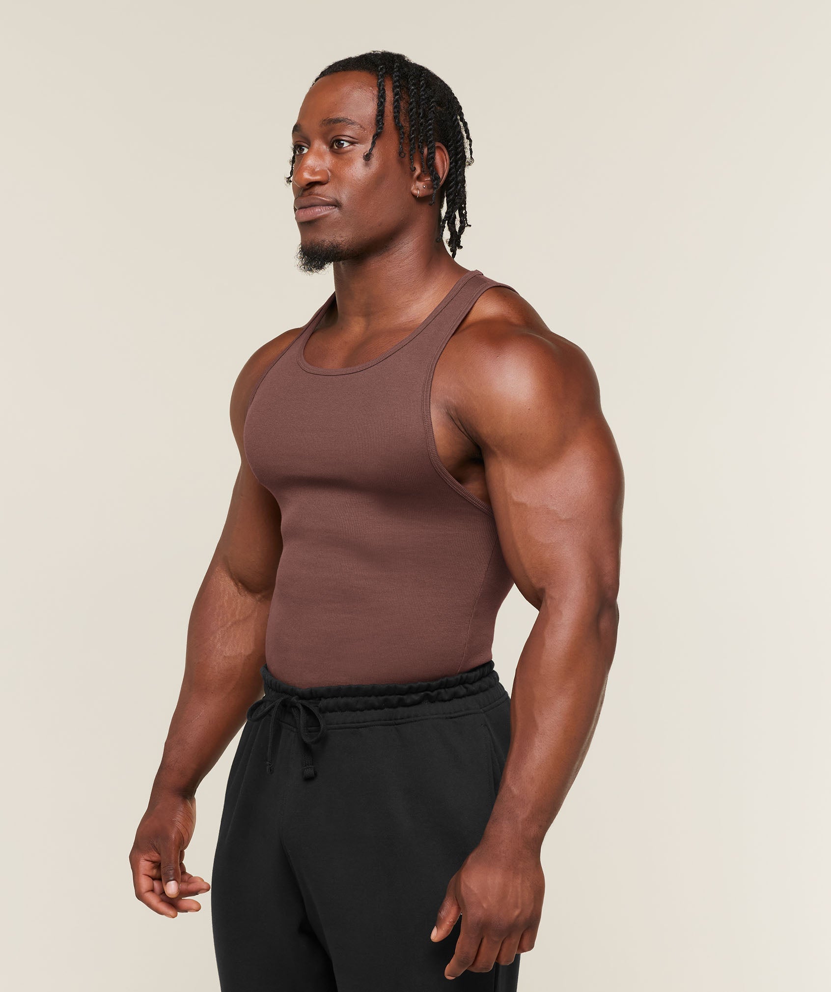 Gymshark Ribbed Tank 1PK 'Espresso Brown'