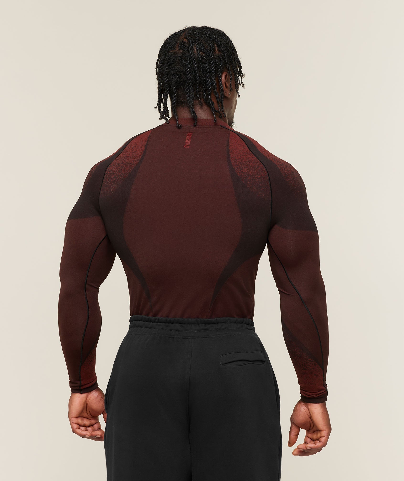 Gymshark Shadow Seamless Long Sleeve T-Shirt 'Sets Red'