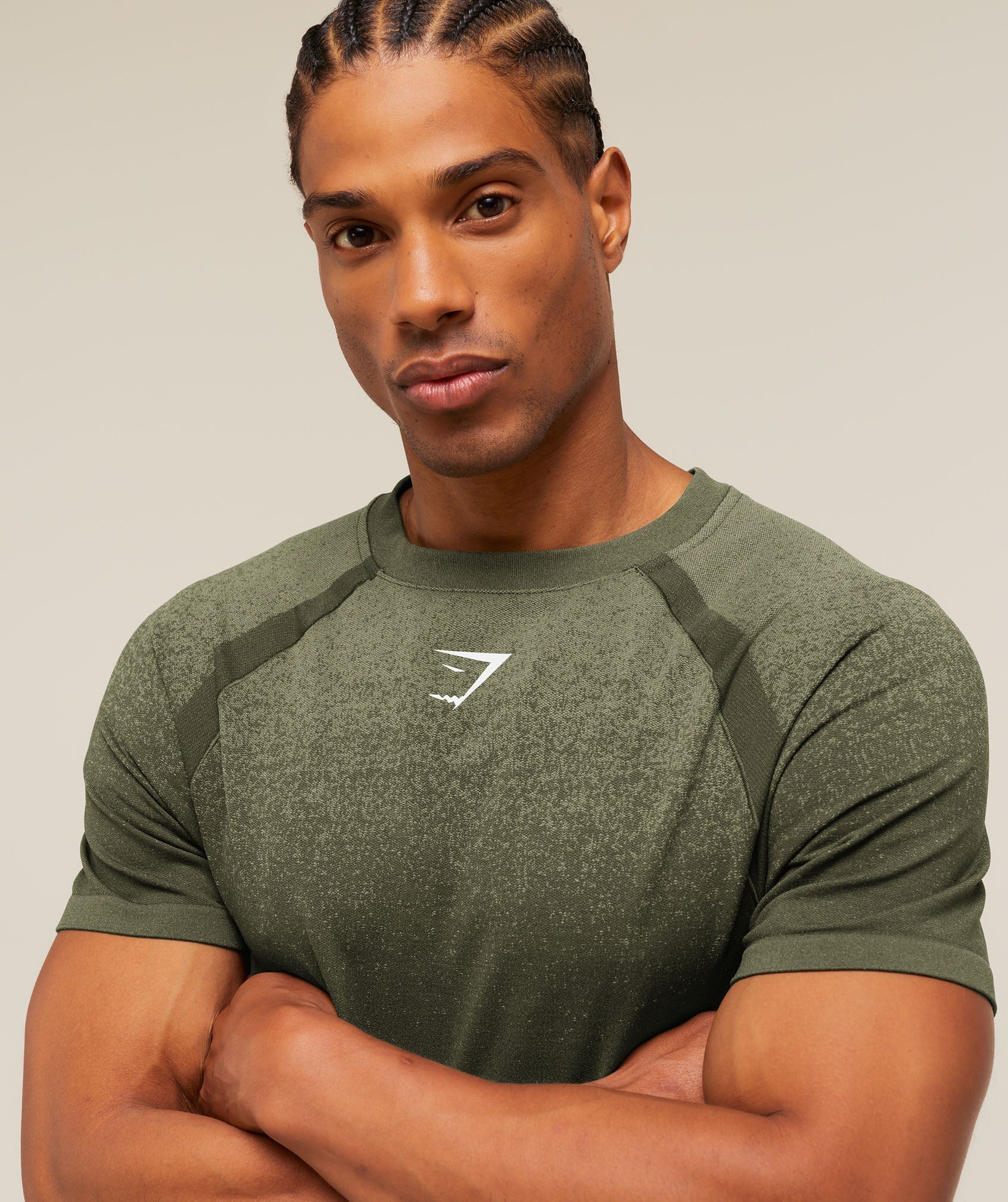 Gymshark Shadow Seamless T Shirt 'Core Olive'
