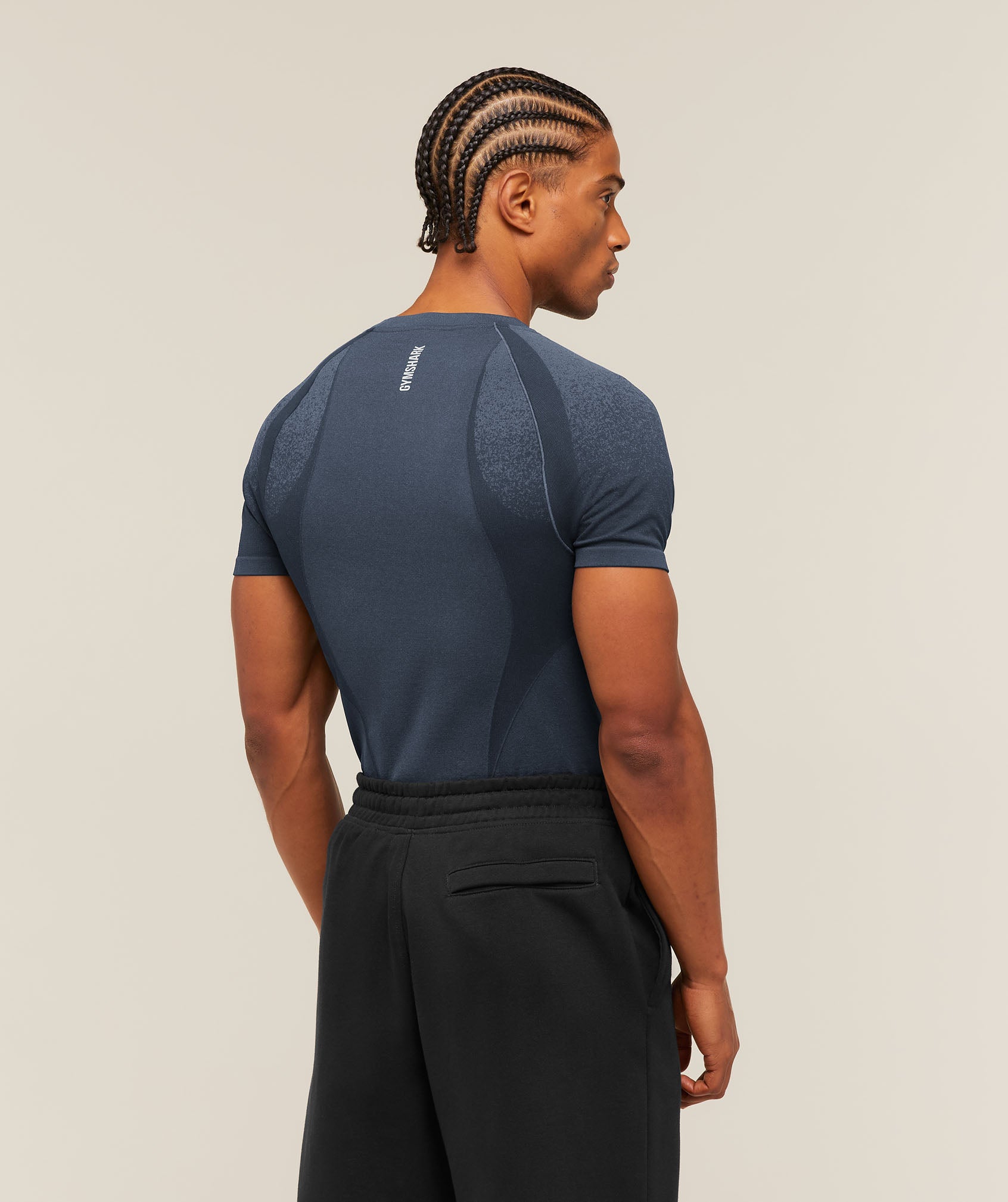 Gymshark Shadow Seamless T Shirt 'Heavy Blue'
