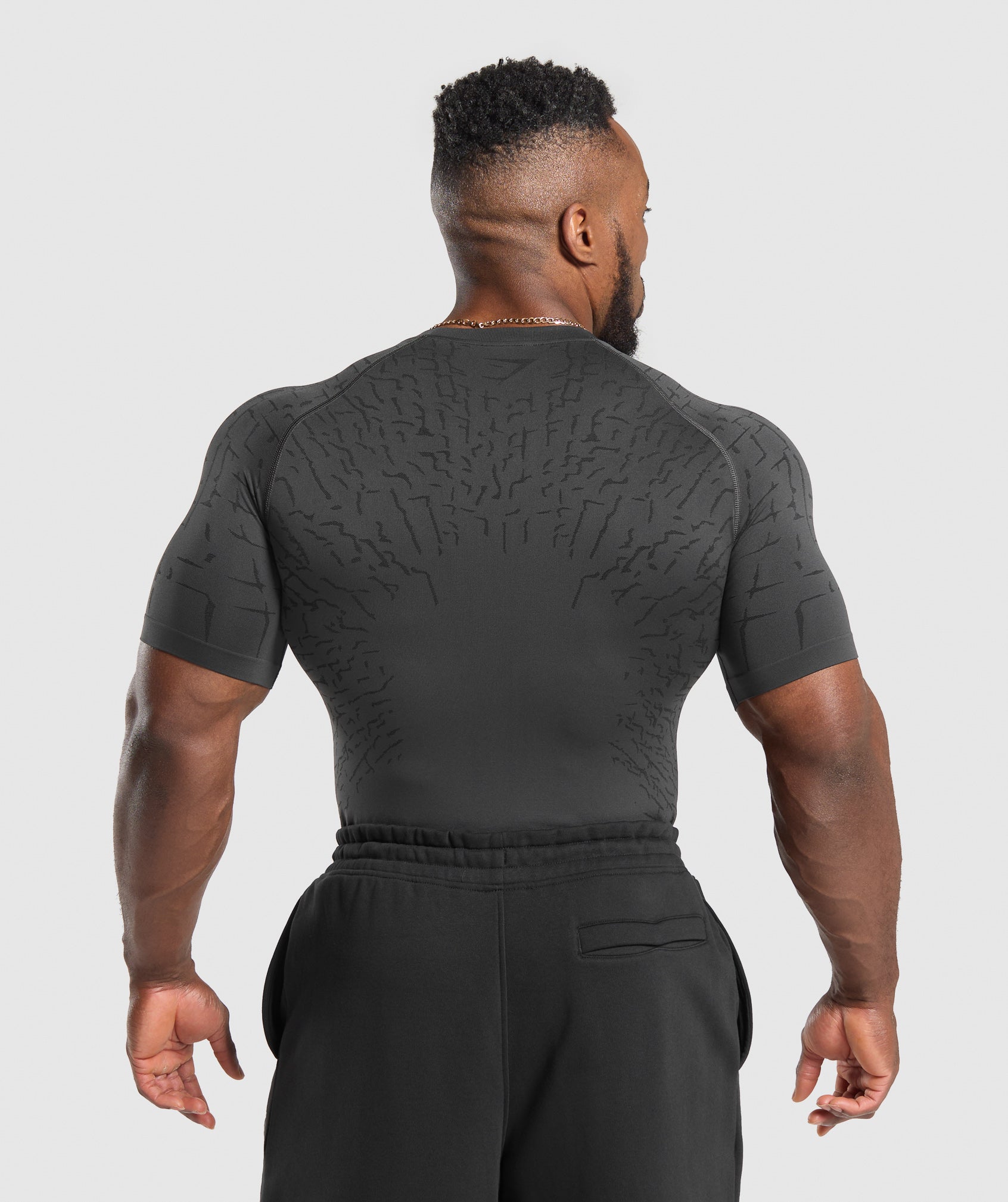 Gymshark Tectonic Seamless T Shirt 'Asphalt Grey Black'