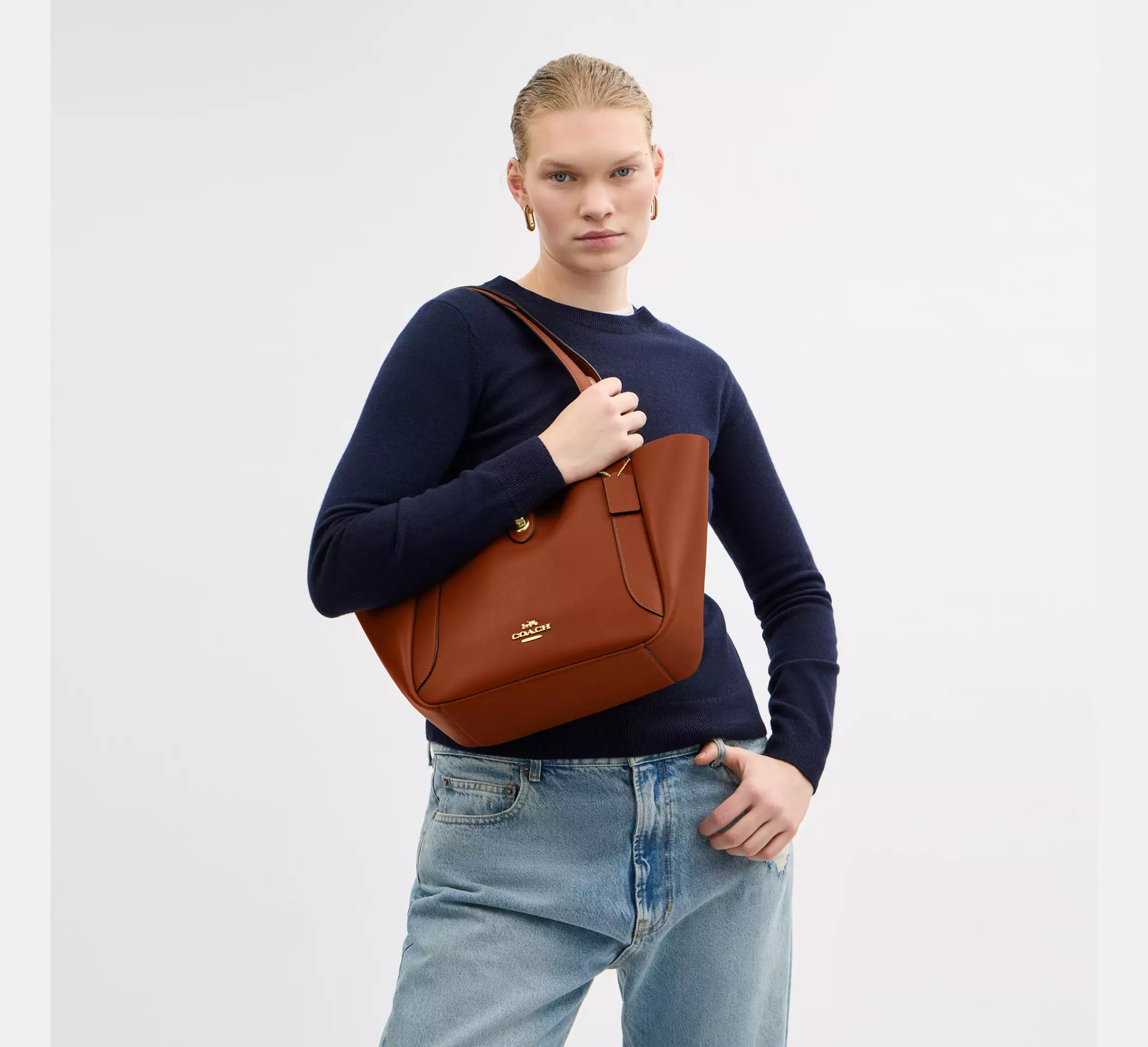 Hadley Turnlock Tote 'Smooth leather/Gold/Tan'