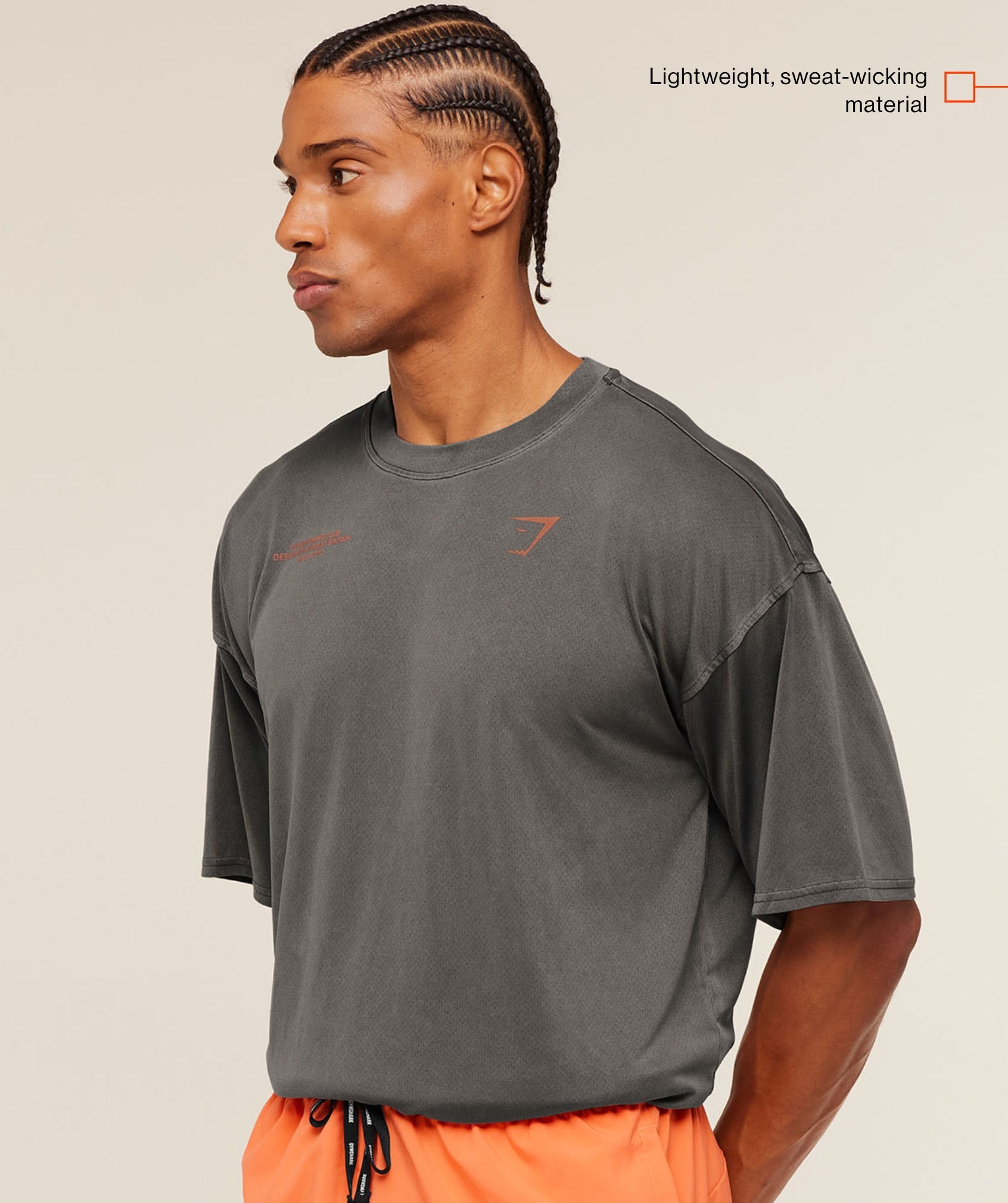 Gymshark Conditioning Club Washed T-Shirt 'Black Dayglow Peach Wash'
