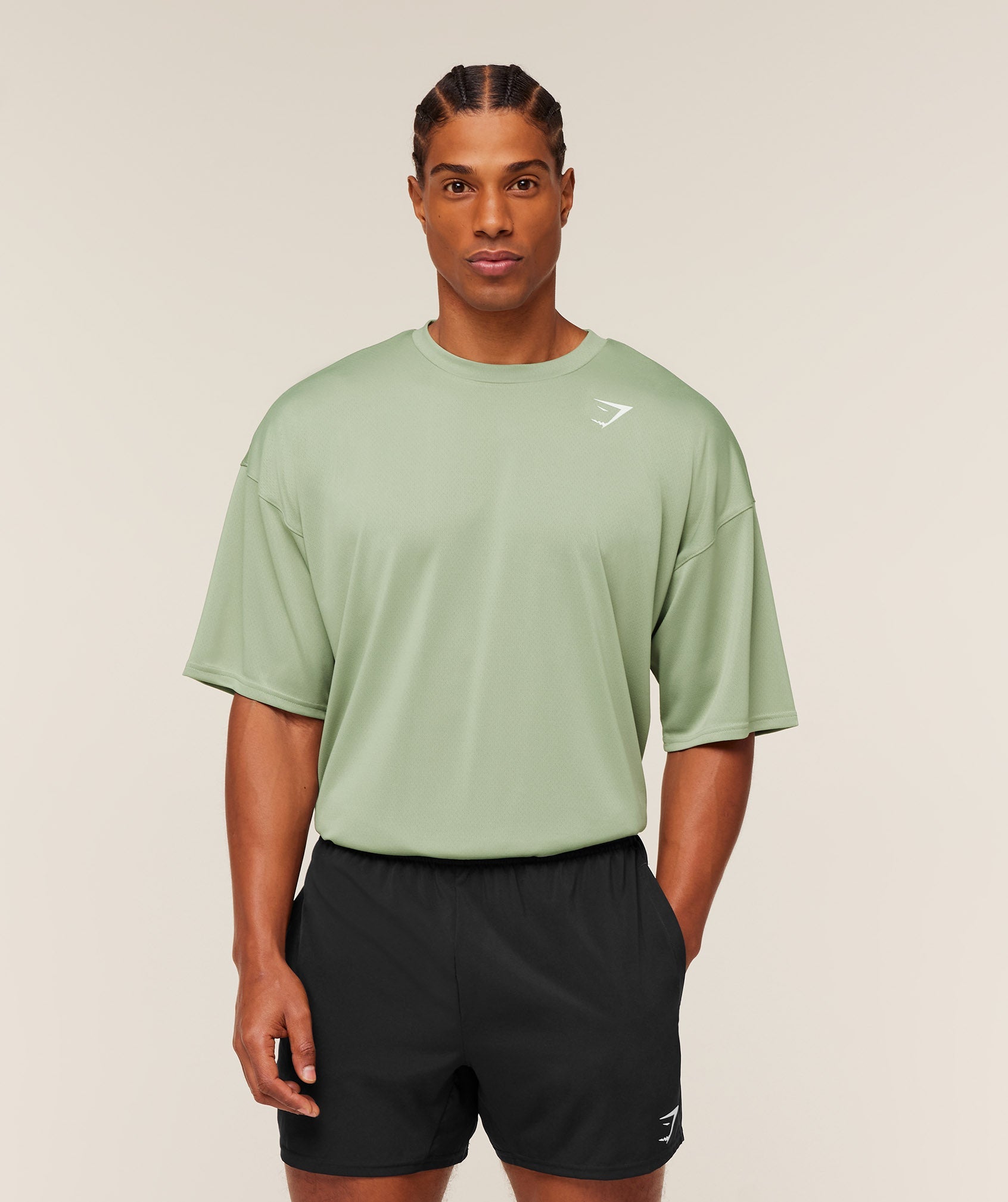 Gymshark Arrival Oversized T-Shirt 'GS Haze Green'