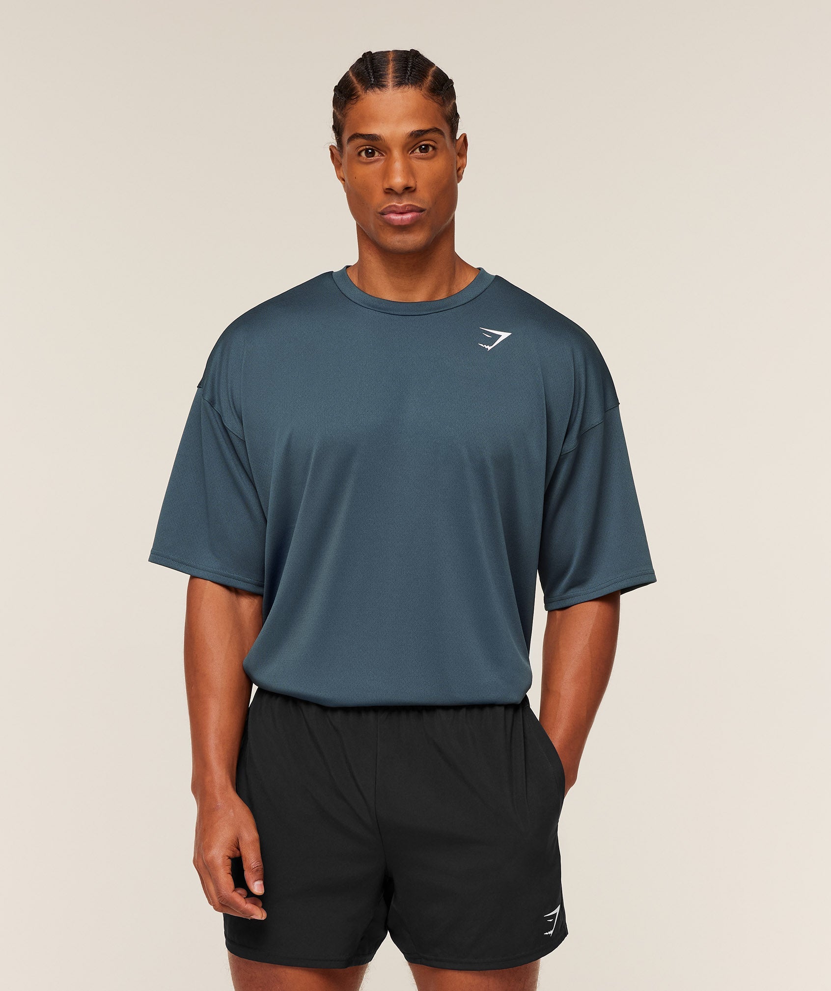 Gymshark Arrival Oversized T-Shirt 'GS Stealth Blue'