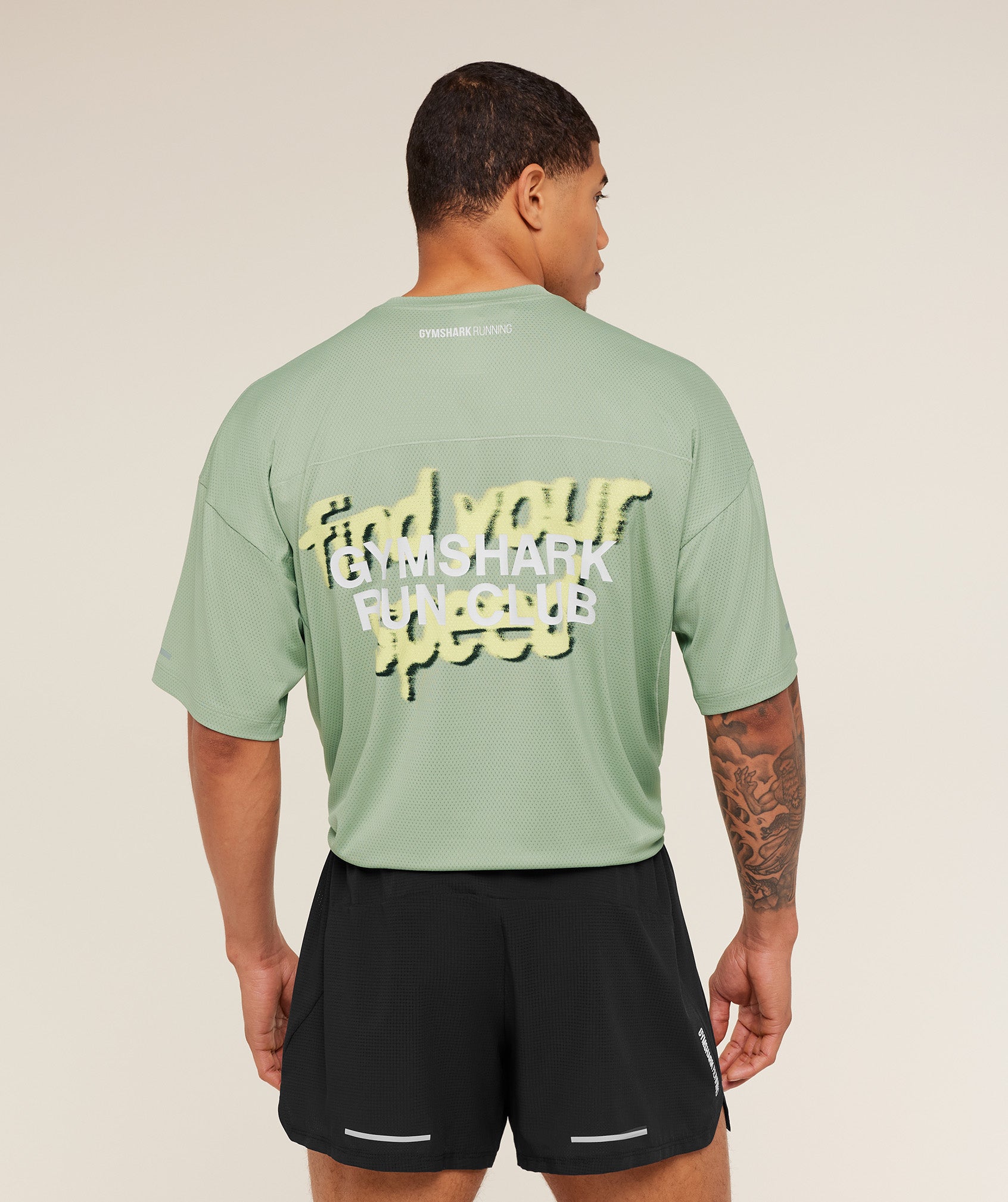 Gymshark Running Graphic T-Shirt 'GS Haze Green'