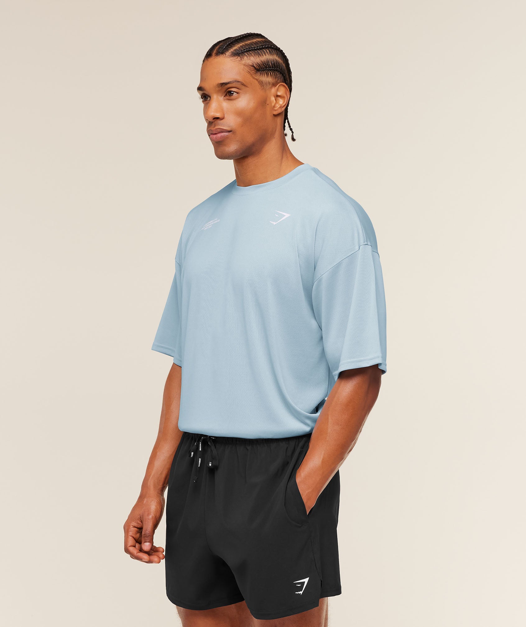 Gymshark Conditioning Club Oversized T-Shirt 'Chilled Blue White'