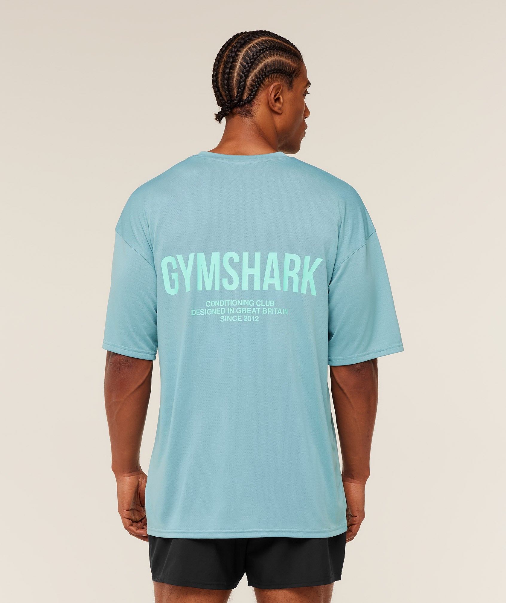 Gymshark Conditioning Club Oversized T-Shirt 'GS Flow Blue GS Pop Turquoise'