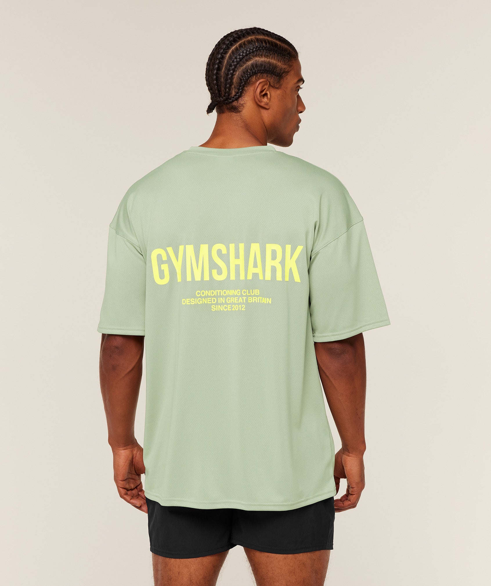 Gymshark Conditioning Club Oversized T-Shirt 'GS Haze Green GS Sorbet Yellow'