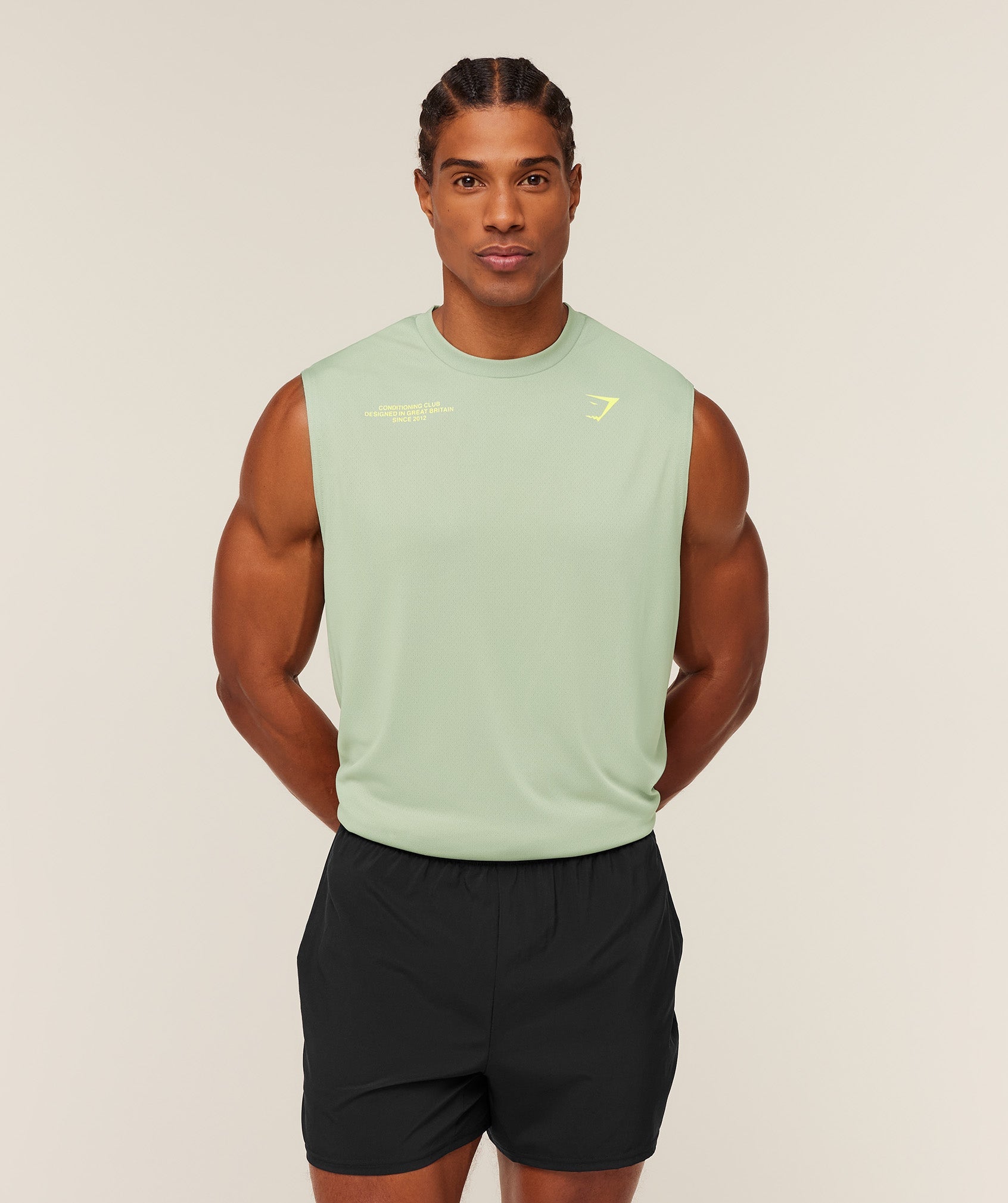 Gymshark Conditioning Club Tank 'GS Haze Green GS Sorbet Yellow'