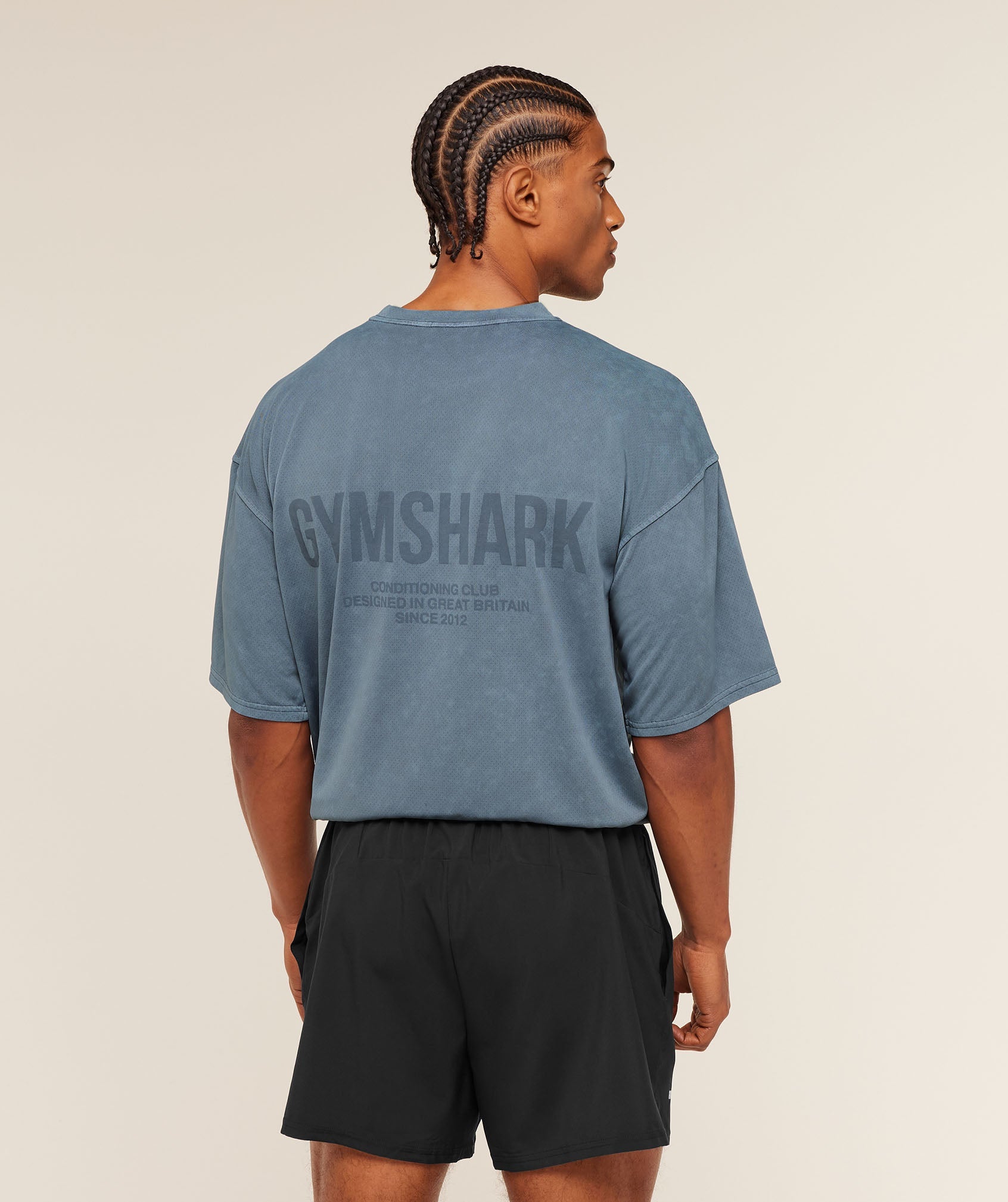 Gymshark Conditioning Club Washed T-Shirt 'Iron Blue Wash'
