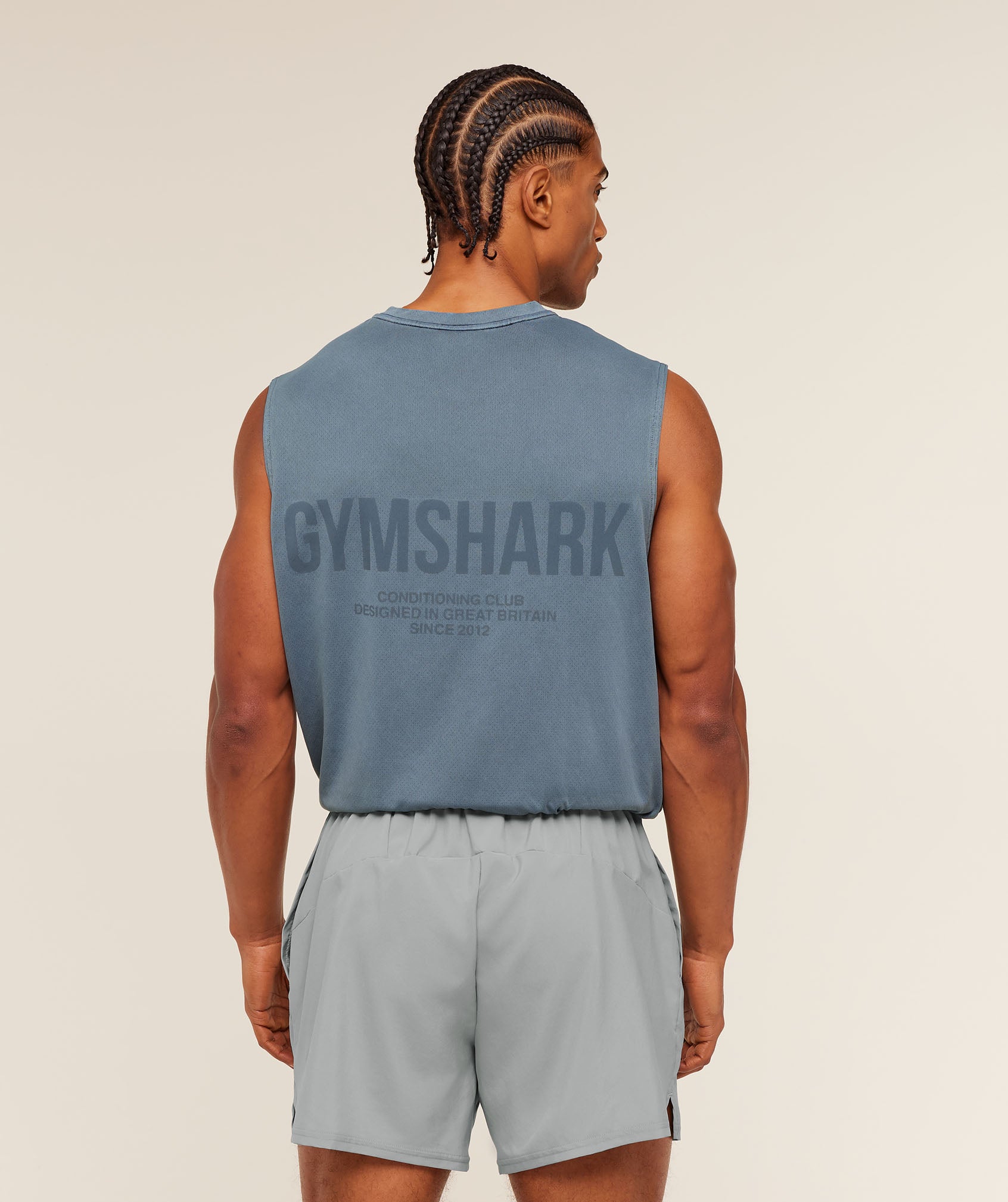Gymshark Conditioning Club Washed Tank 'Iron Blue Wash'