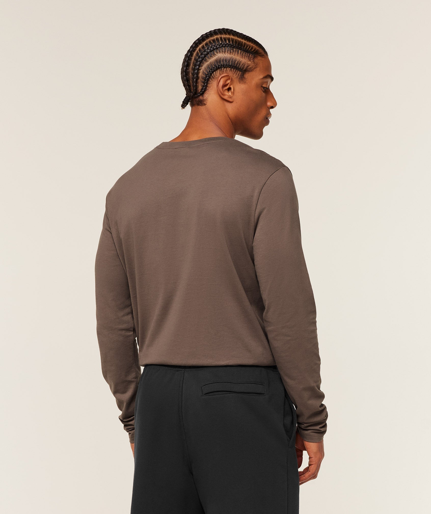 Gymshark Crest Long Sleeve T-Shirt 'Soft Brown'
