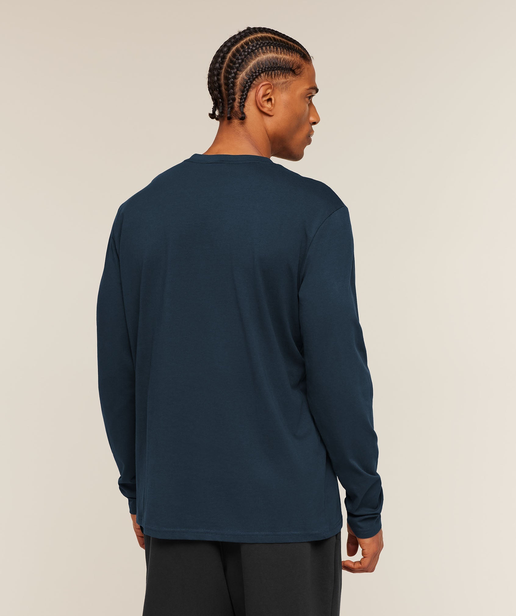 Gymshark Crest Long Sleeve T-Shirt 'Navy'