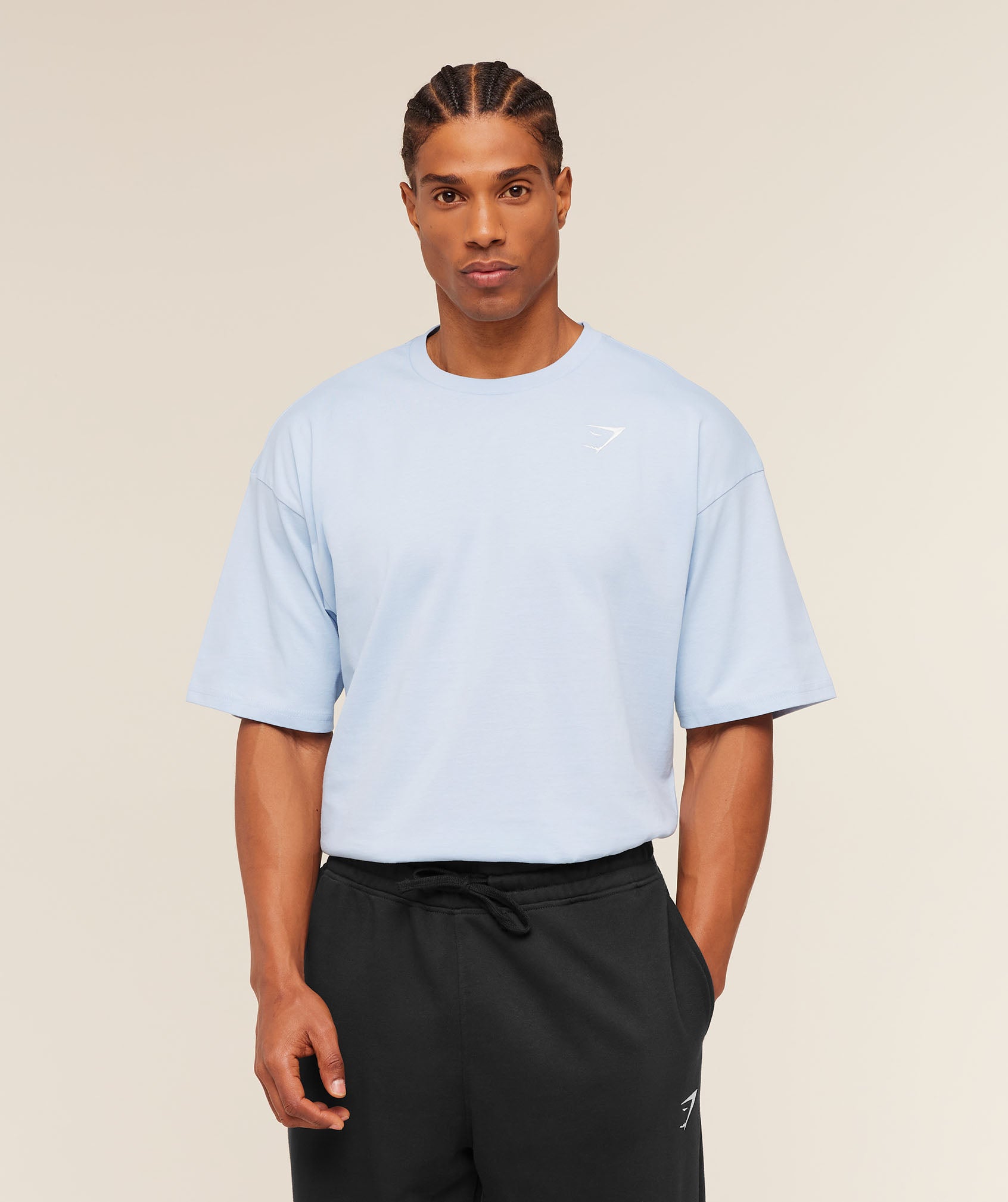 Gymshark Crest Oversized T-Shirt 'Chilled Blue'
